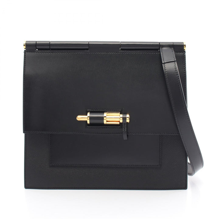 Hermes Sac a Bar 24 Shoulder Bag Black Leather