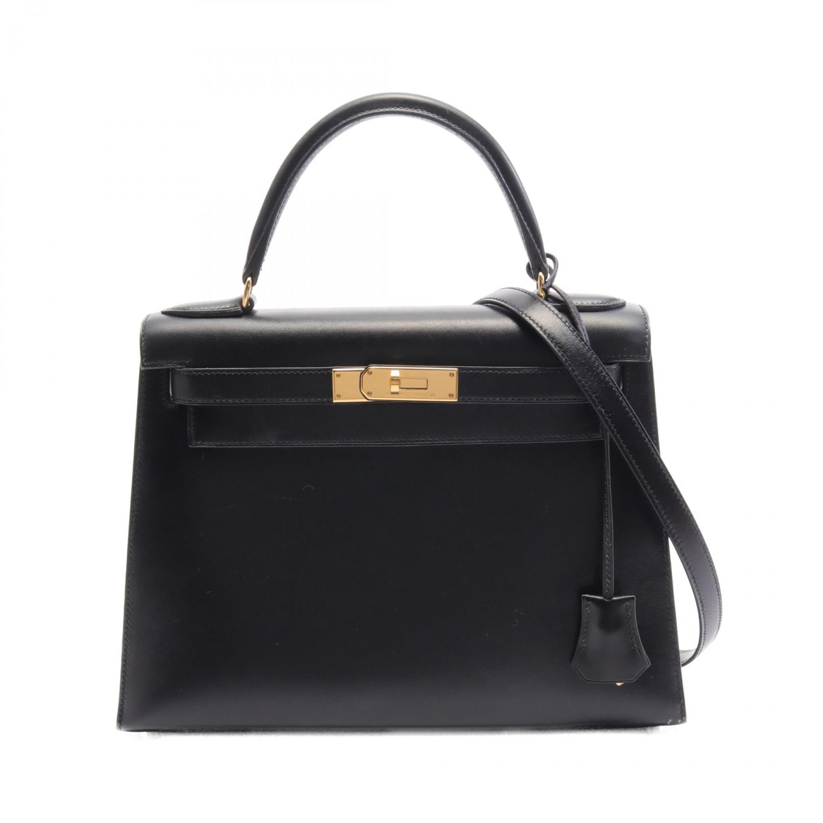 Hermes Kelly 28 Handbag Black Leather