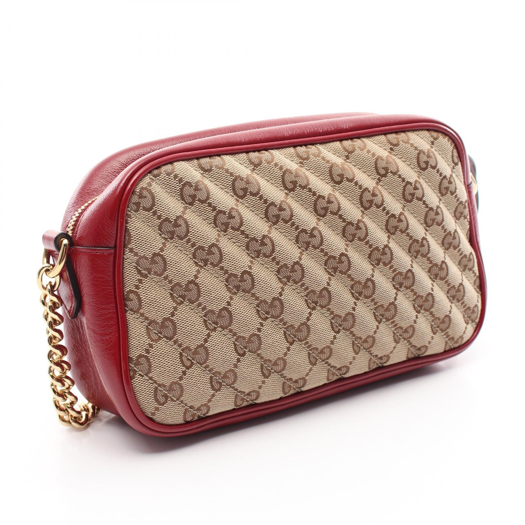 Gucci GG Marmont Canvas Leather Shoulder Bag