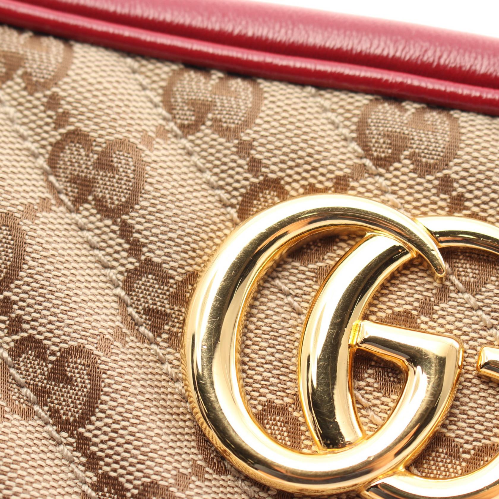 Gucci GG Marmont Canvas Leather Shoulder Bag