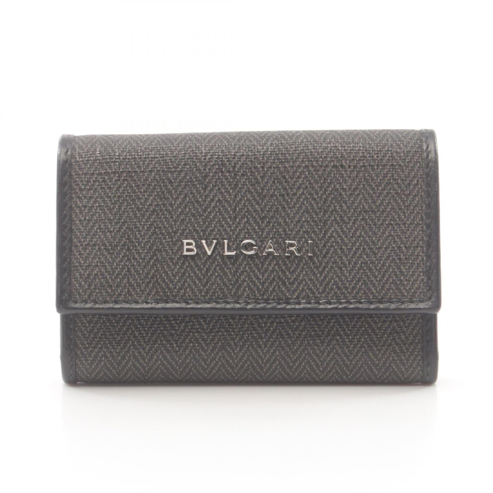 Bvlgari Weekend Key Case PVC Canvas Leather