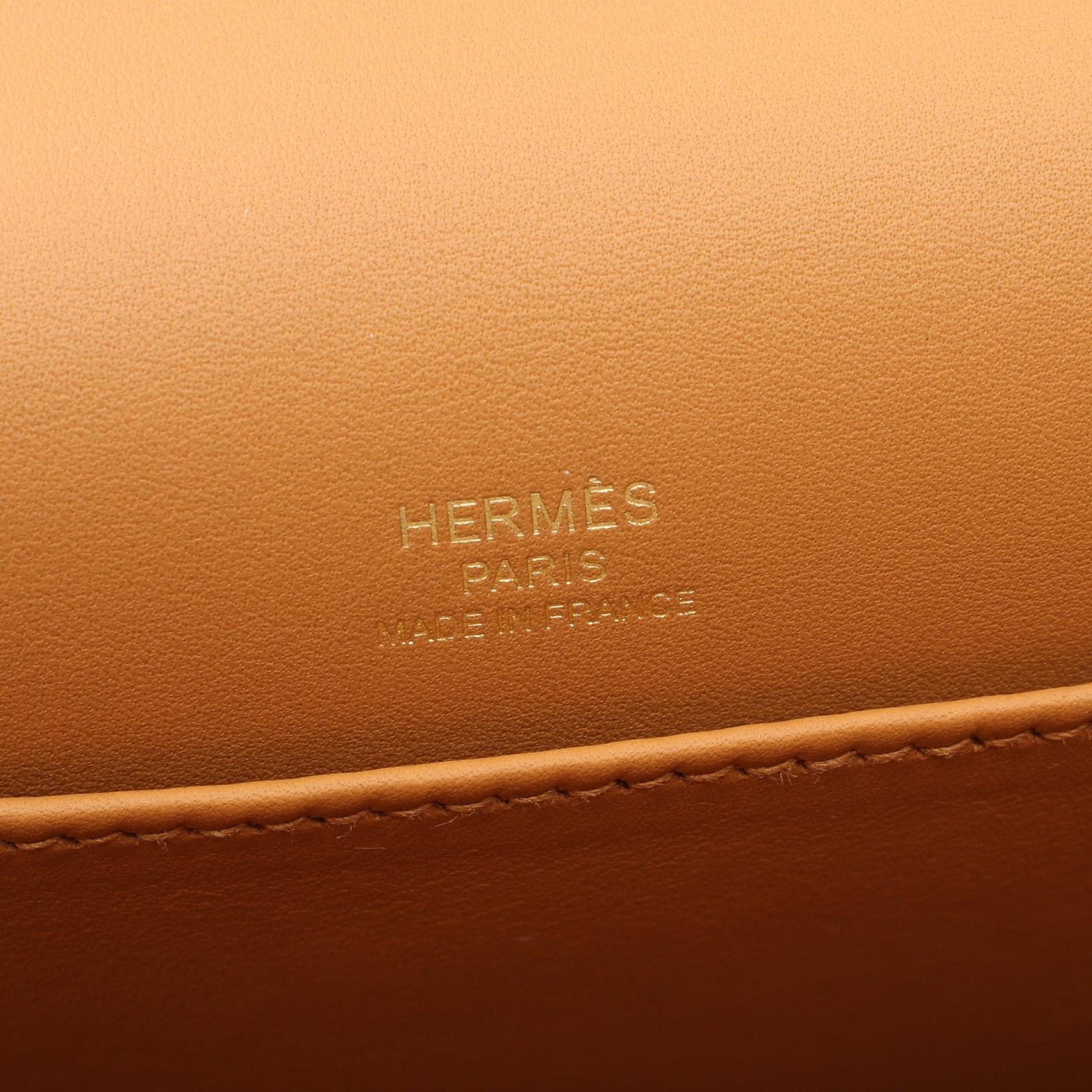 Hermes Chevre Mysore Geta Shoulder Bag Brown