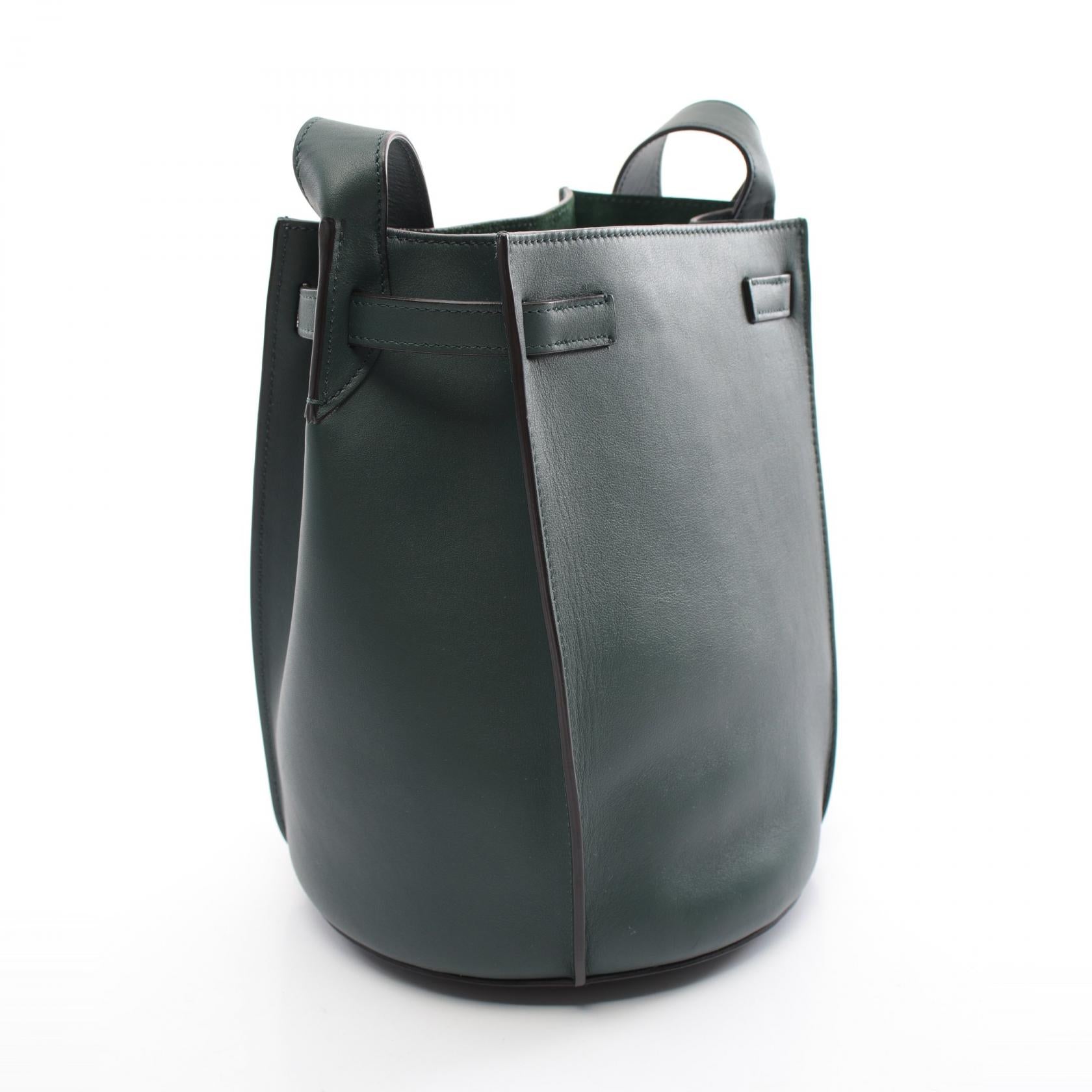 Celine Leather Big Bucket Shoulder Bag Green