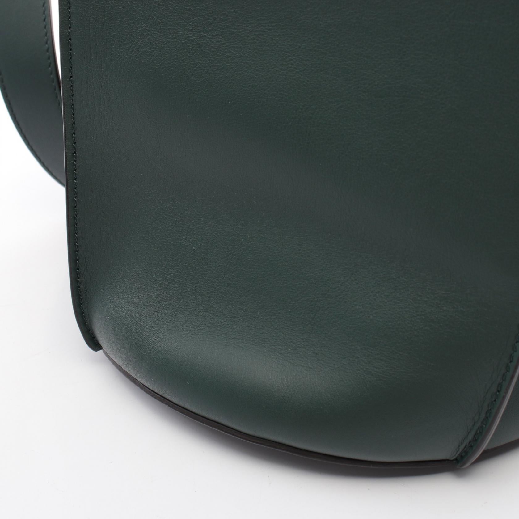 Celine Leather Big Bucket Shoulder Bag Green