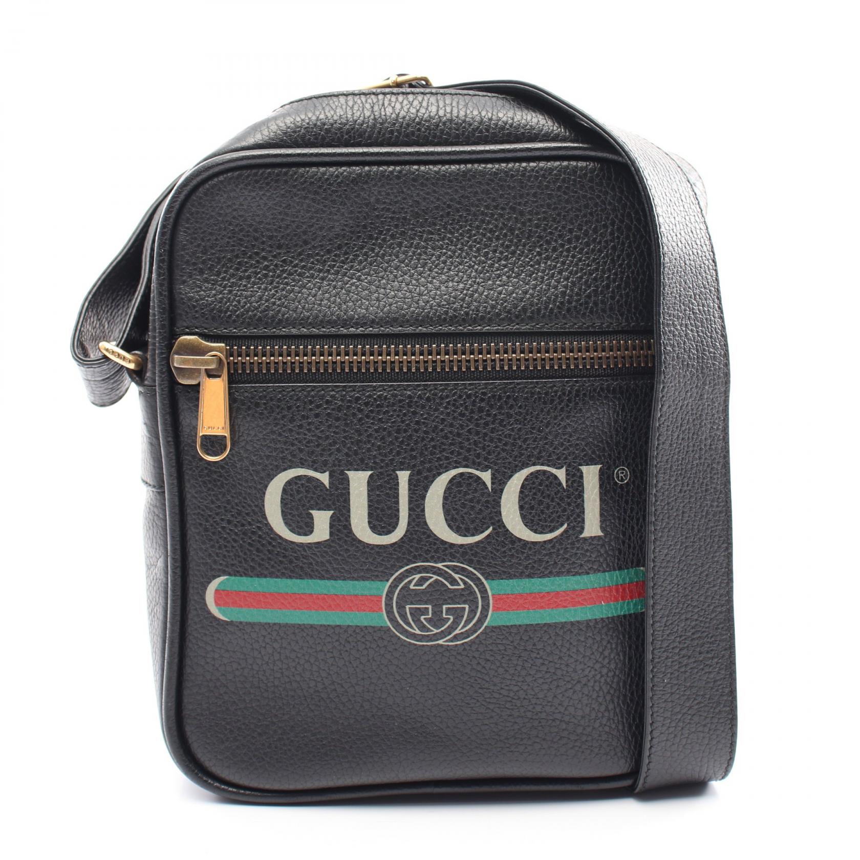 Gucci Leather Print Shoulder Bag 523591