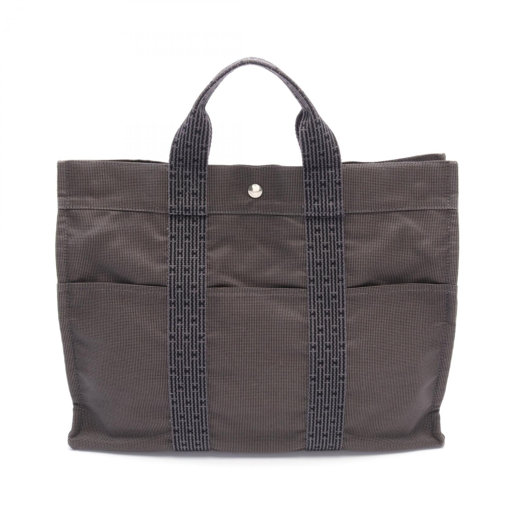 Hermes Nylon Canvas Tote Bag Grey