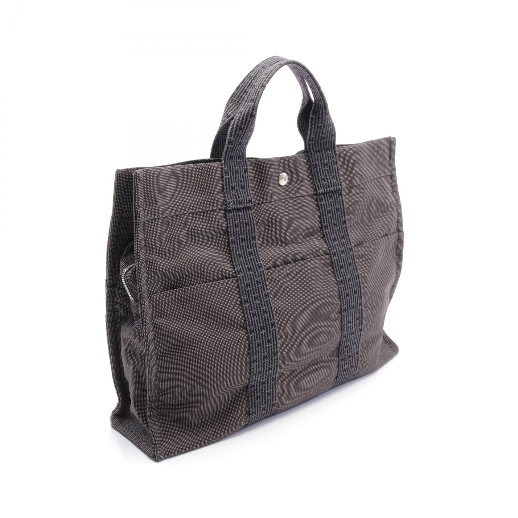 Hermes Nylon Canvas Tote Bag Grey