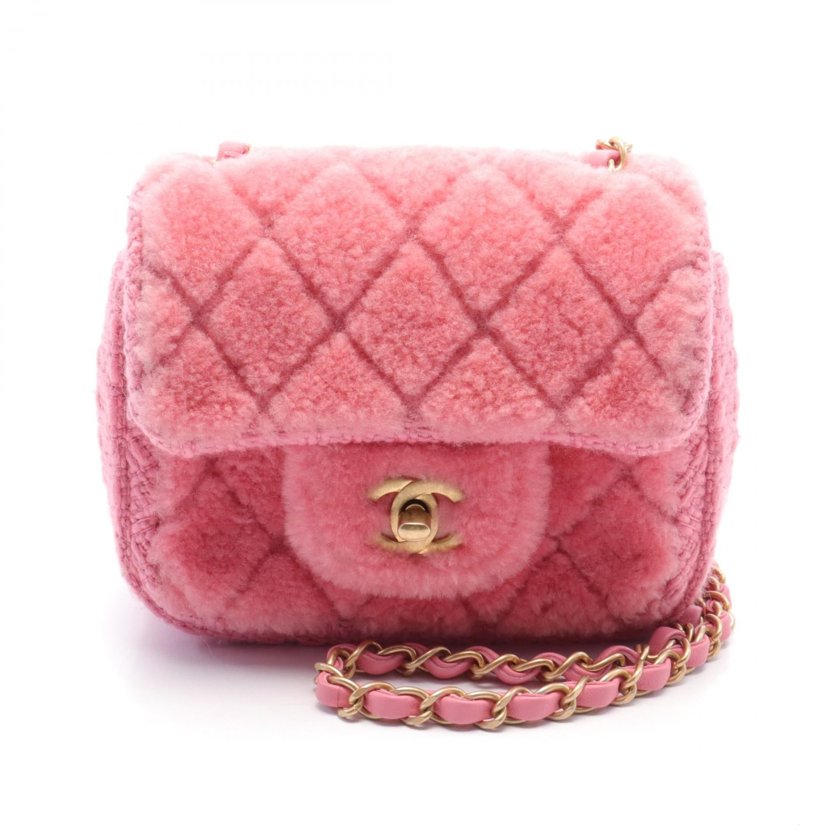 Chanel Mini Matelasse Shoulder Bag Fabric Boa