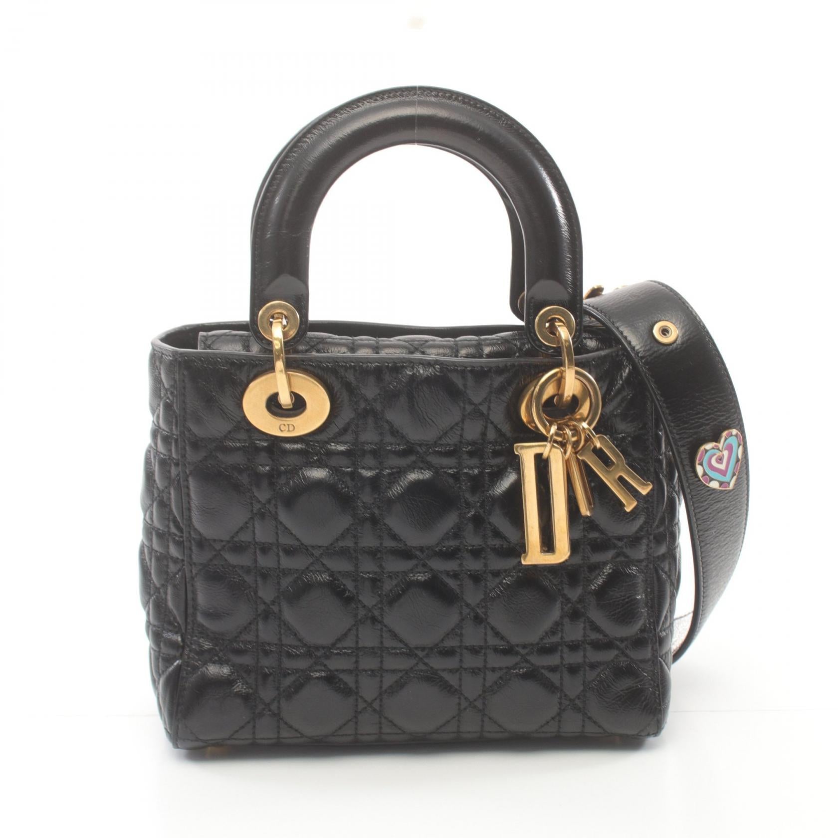 Dior Lady Dior Cannage Leather Handbag Black