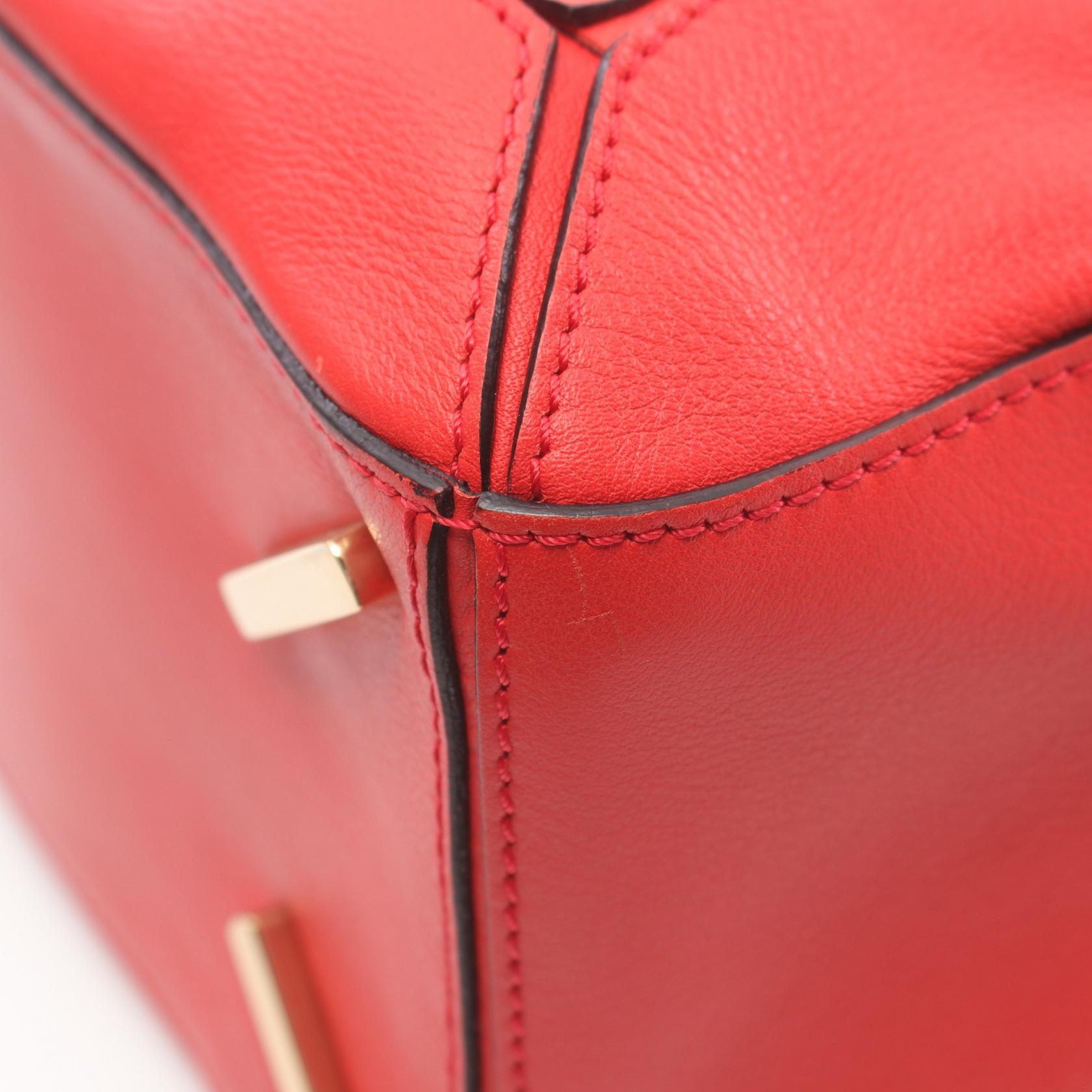 Loewe Puzzle Medium Leather Handbag Red