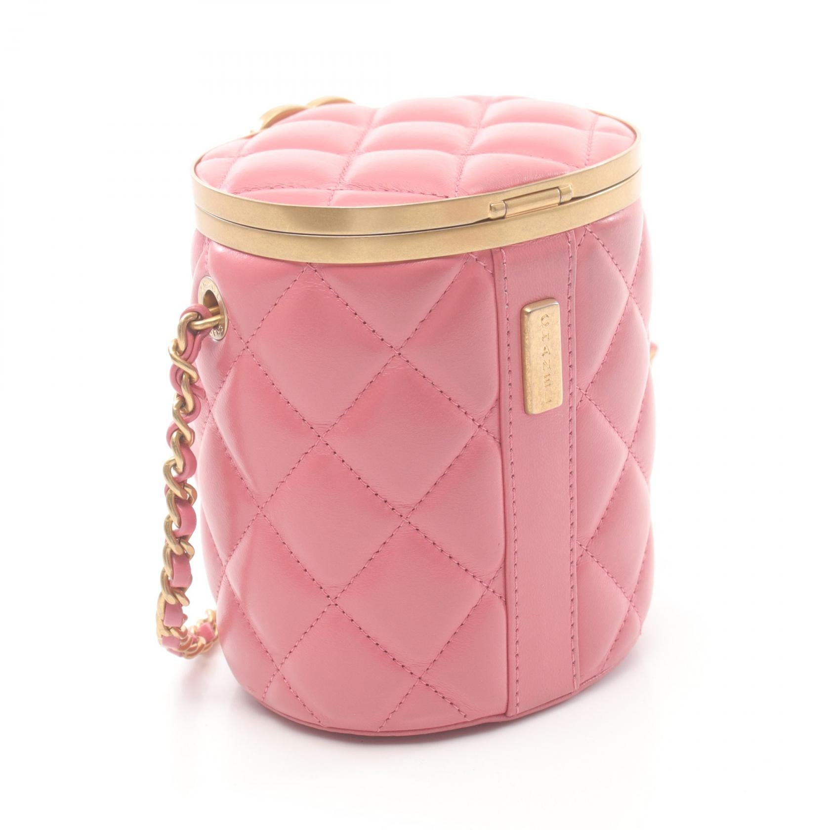 Chanel Lambskin Matelasse Shoulder Bag Pink