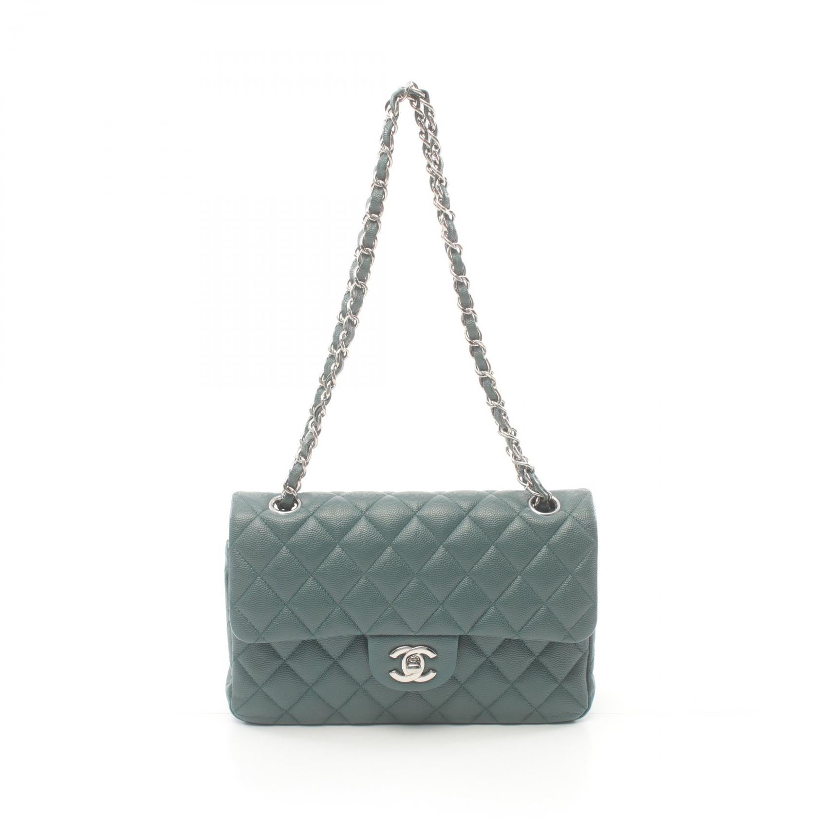 Chanel Caviar Skin Matelasse W Flap Shoulder Bag