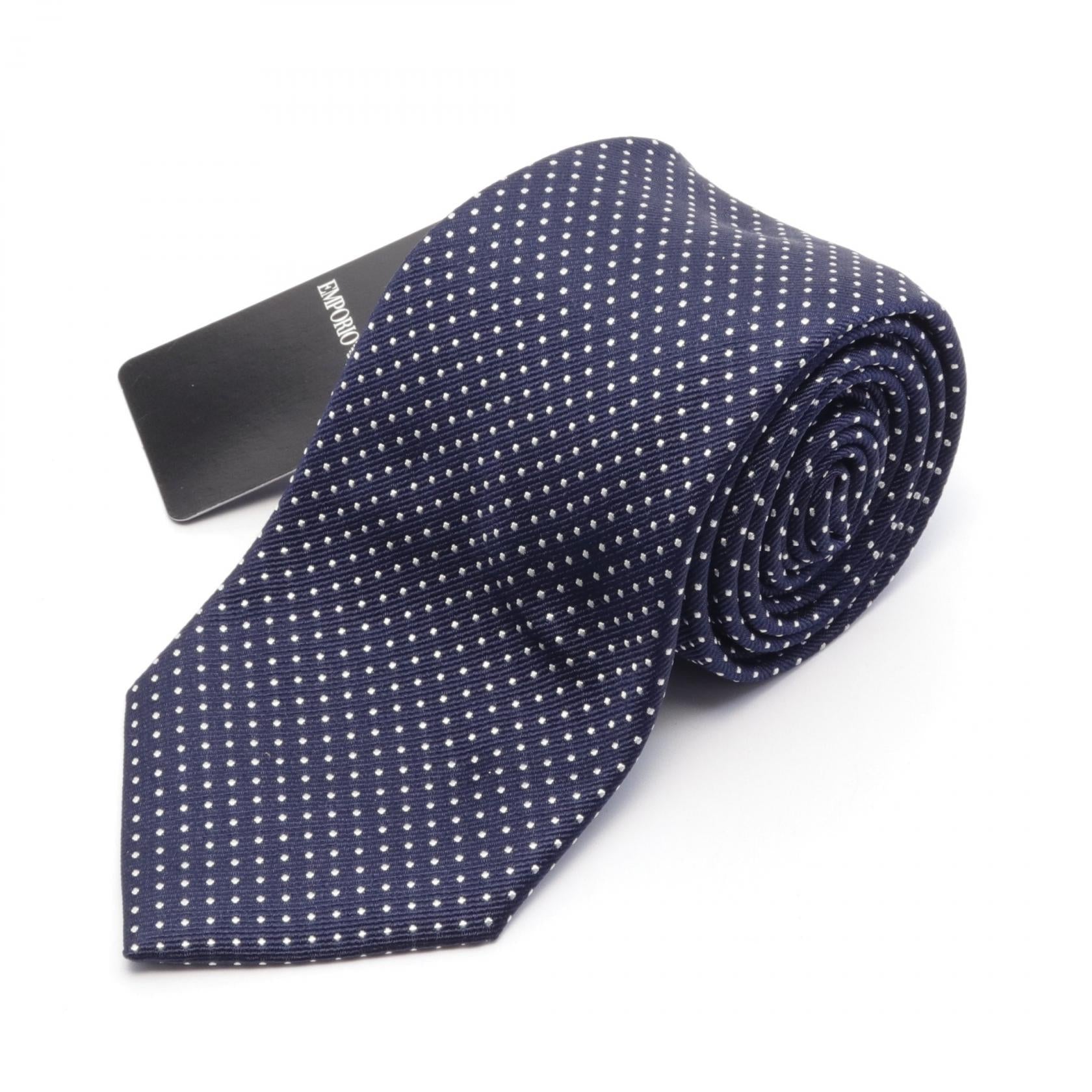 Emporio Armani Silk Tie Navy/White