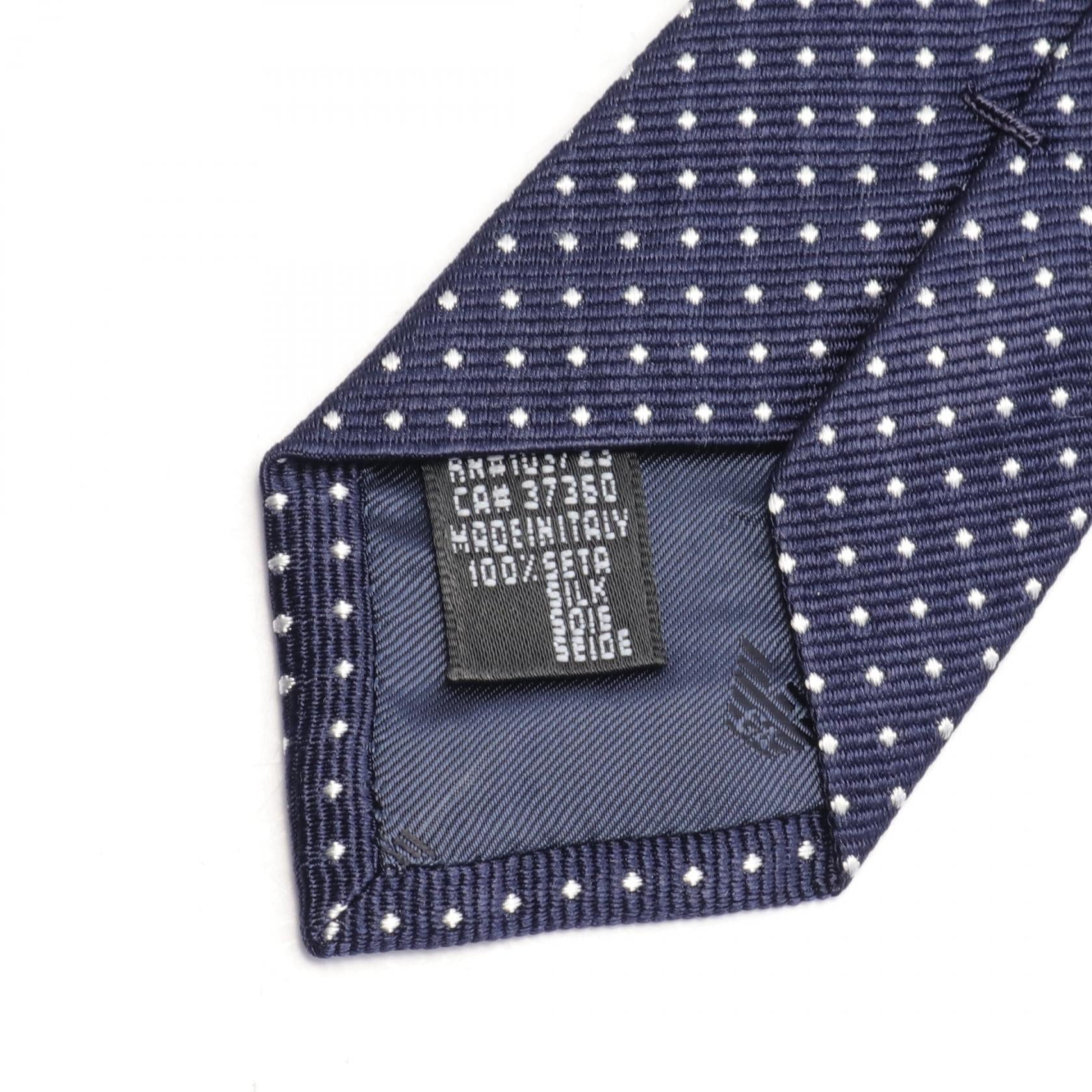 Emporio Armani Silk Tie Navy/White