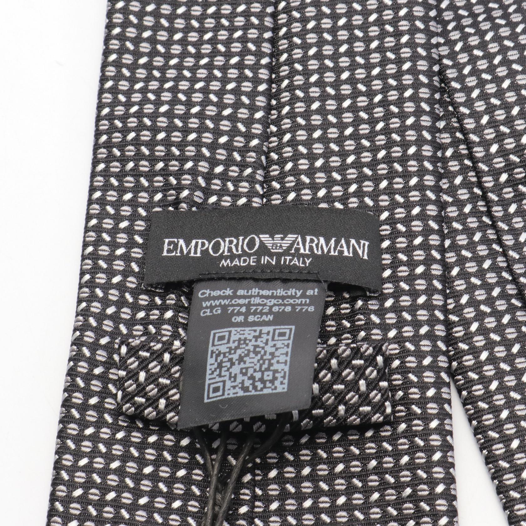 Emporio Armani Silk Tie Black/Gray