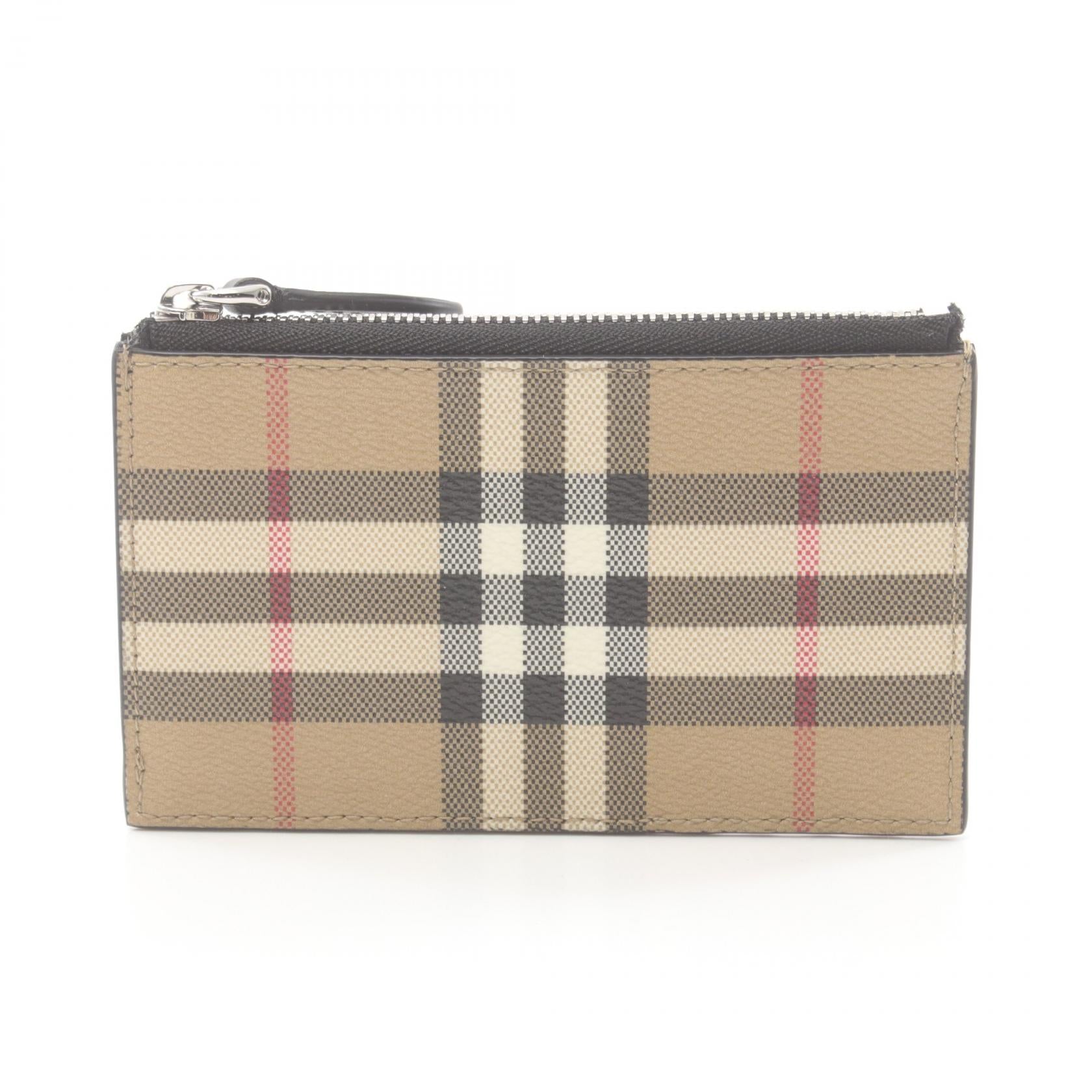 Burberry Vintage Check Coin Case Leather