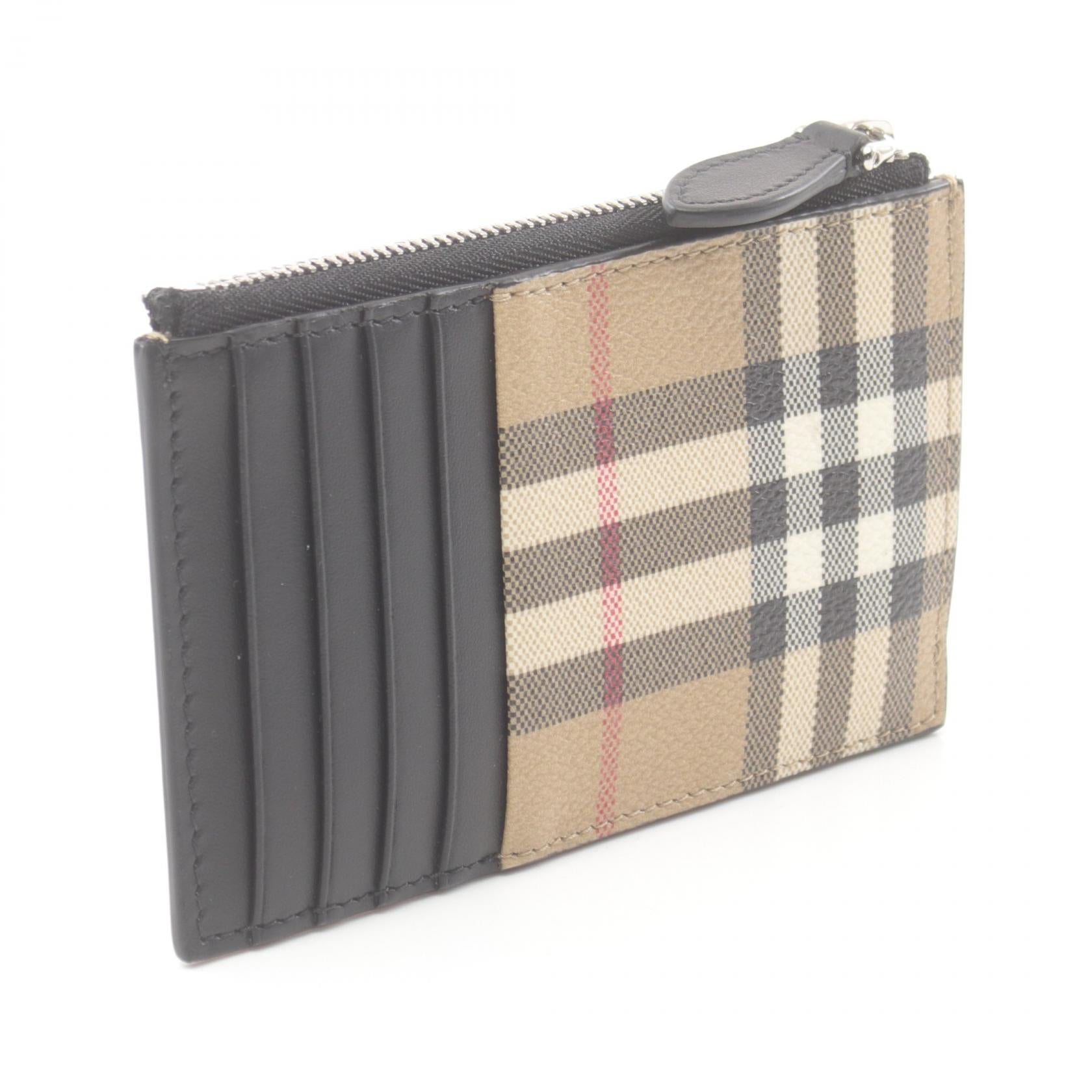 Burberry Vintage Check Coin Case Leather