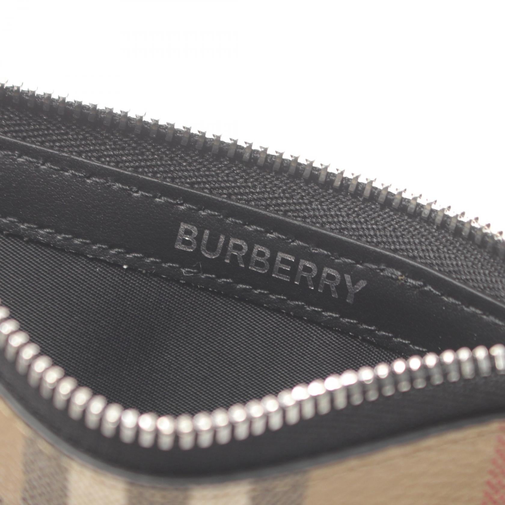 Burberry Vintage Check Coin Case Leather