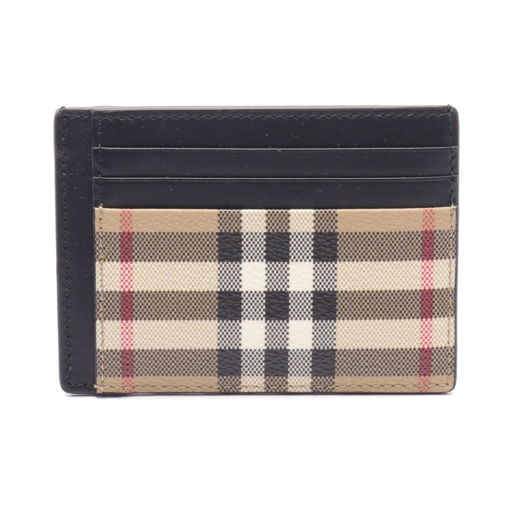 Burberry Check Card Case PVC Leather