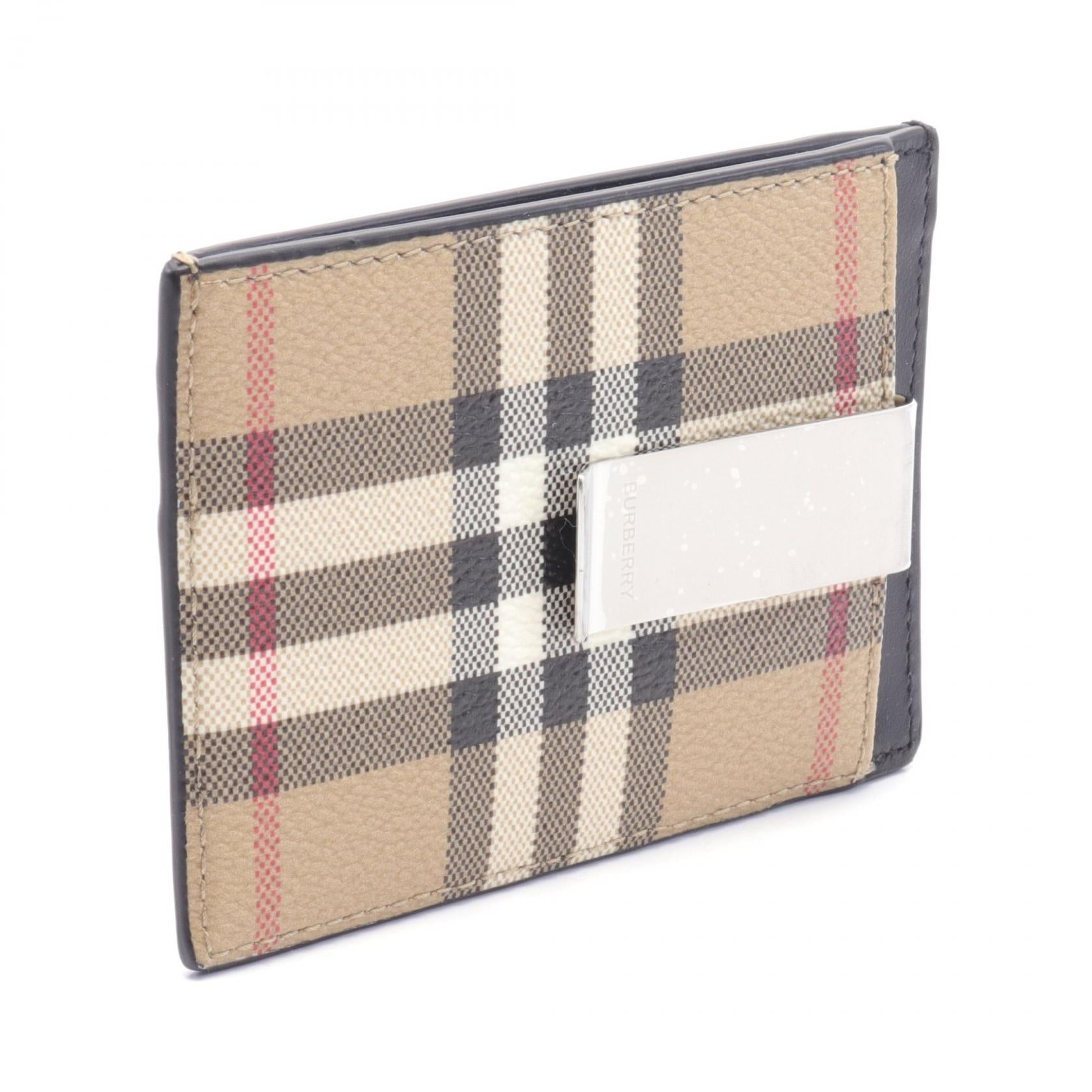 Burberry Check Card Case PVC Leather