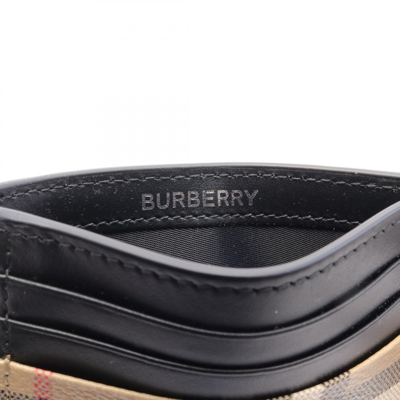 Burberry Check Card Case PVC Leather