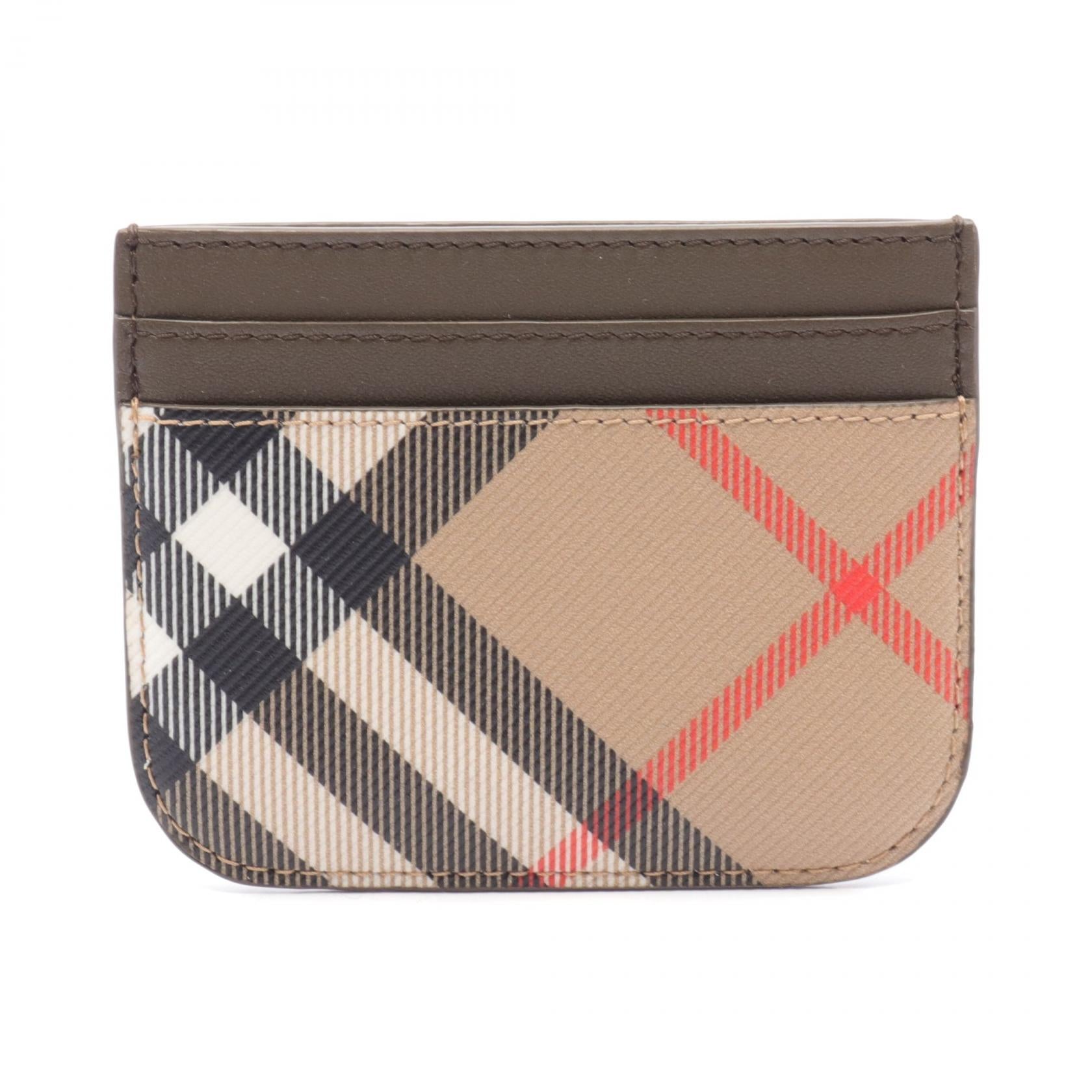 Burberry Check Card Case PVC Leather