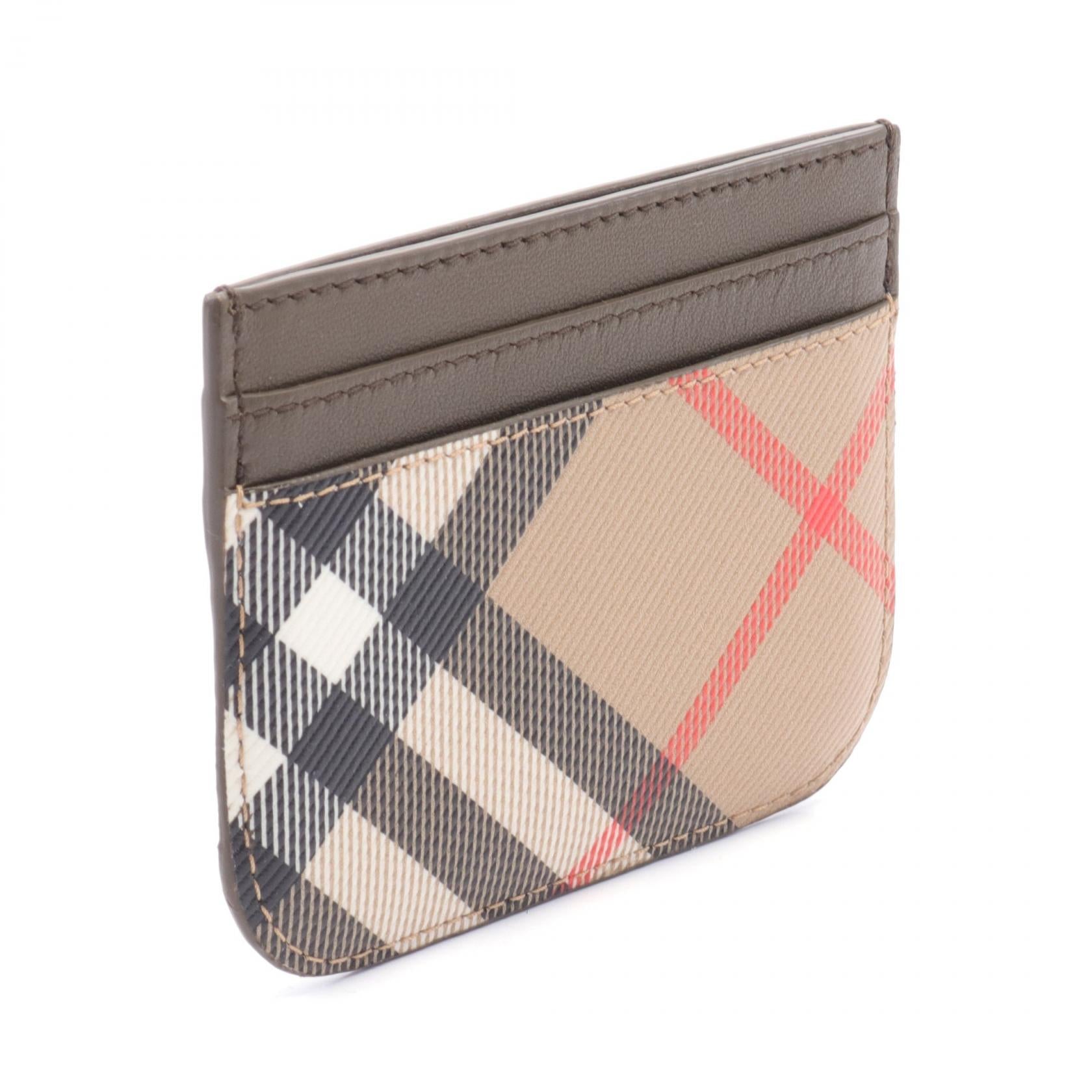 Burberry Check Card Case PVC Leather