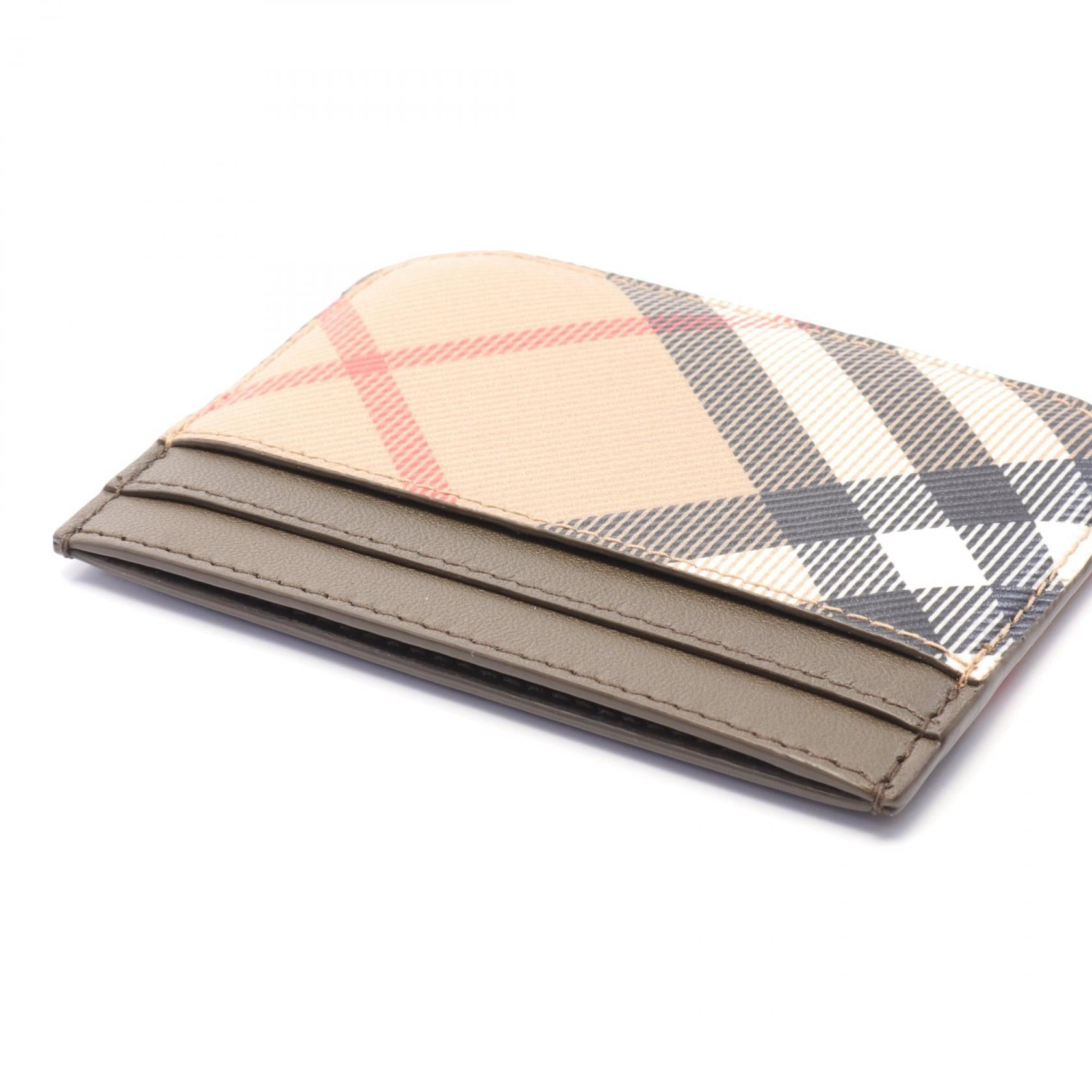 Burberry Check Card Case PVC Leather