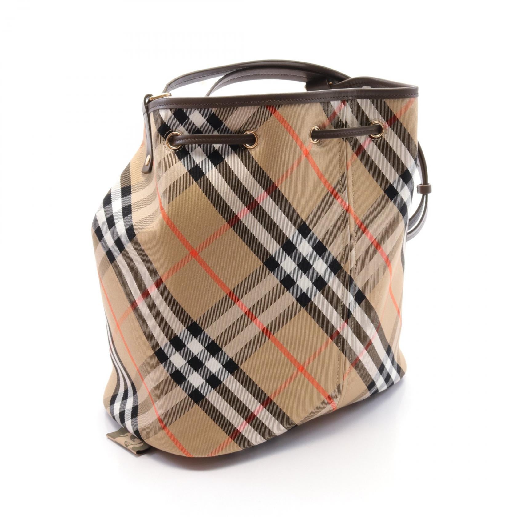 Burberry Vintage Check Canvas Leather Shoulder Bag