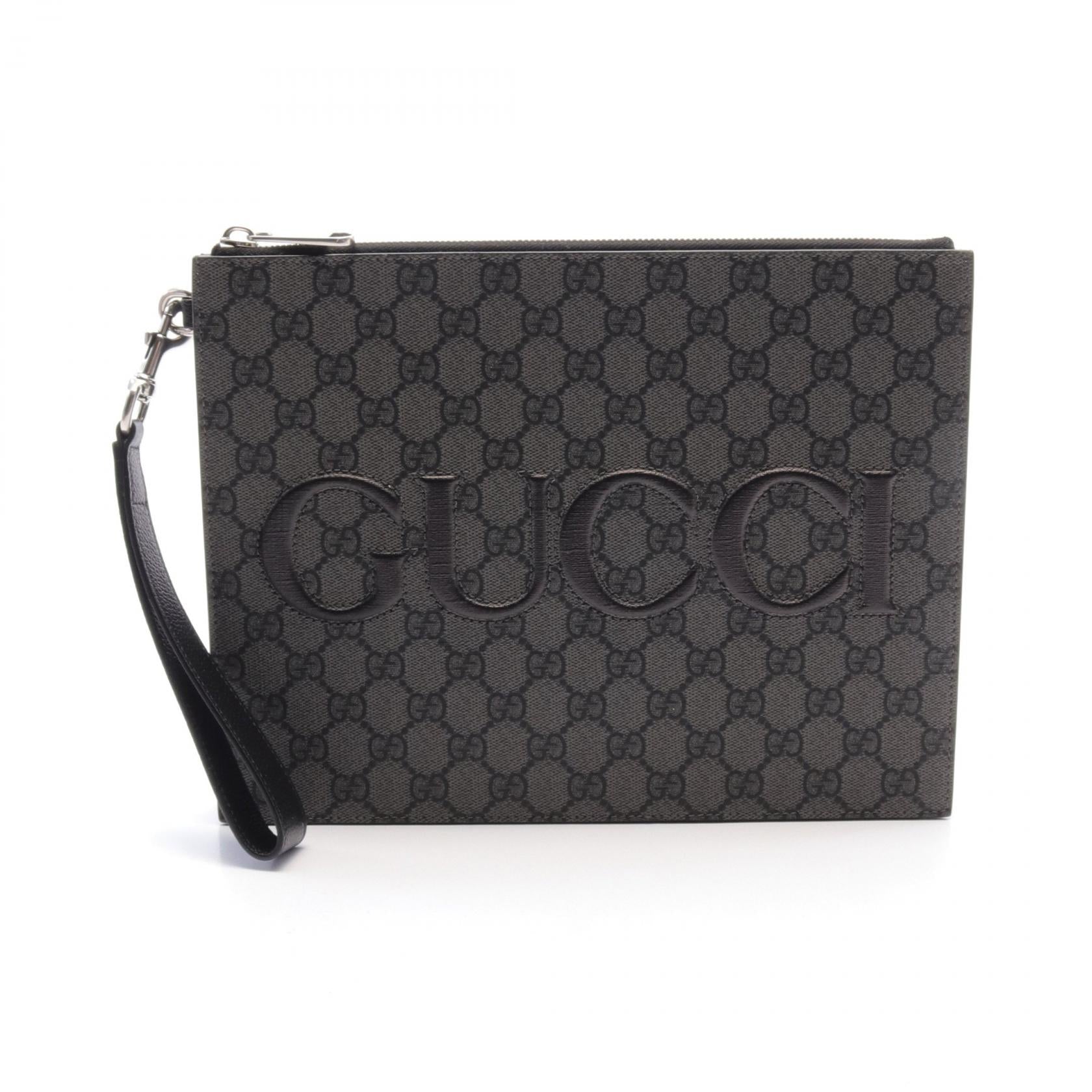 Gucci GG Supreme Clutch Bag PVC Leather