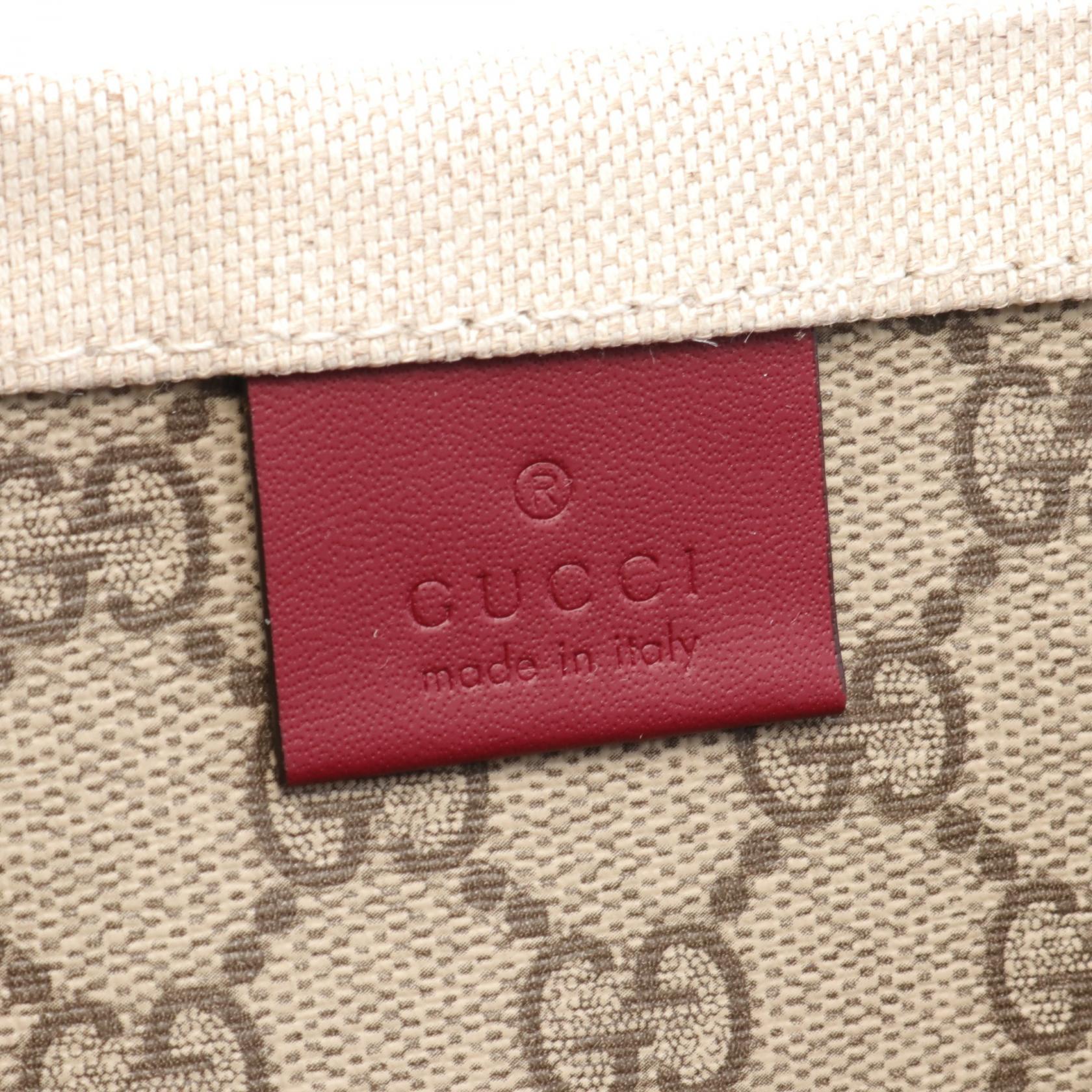 Gucci Canvas Leather Print Tote Bag