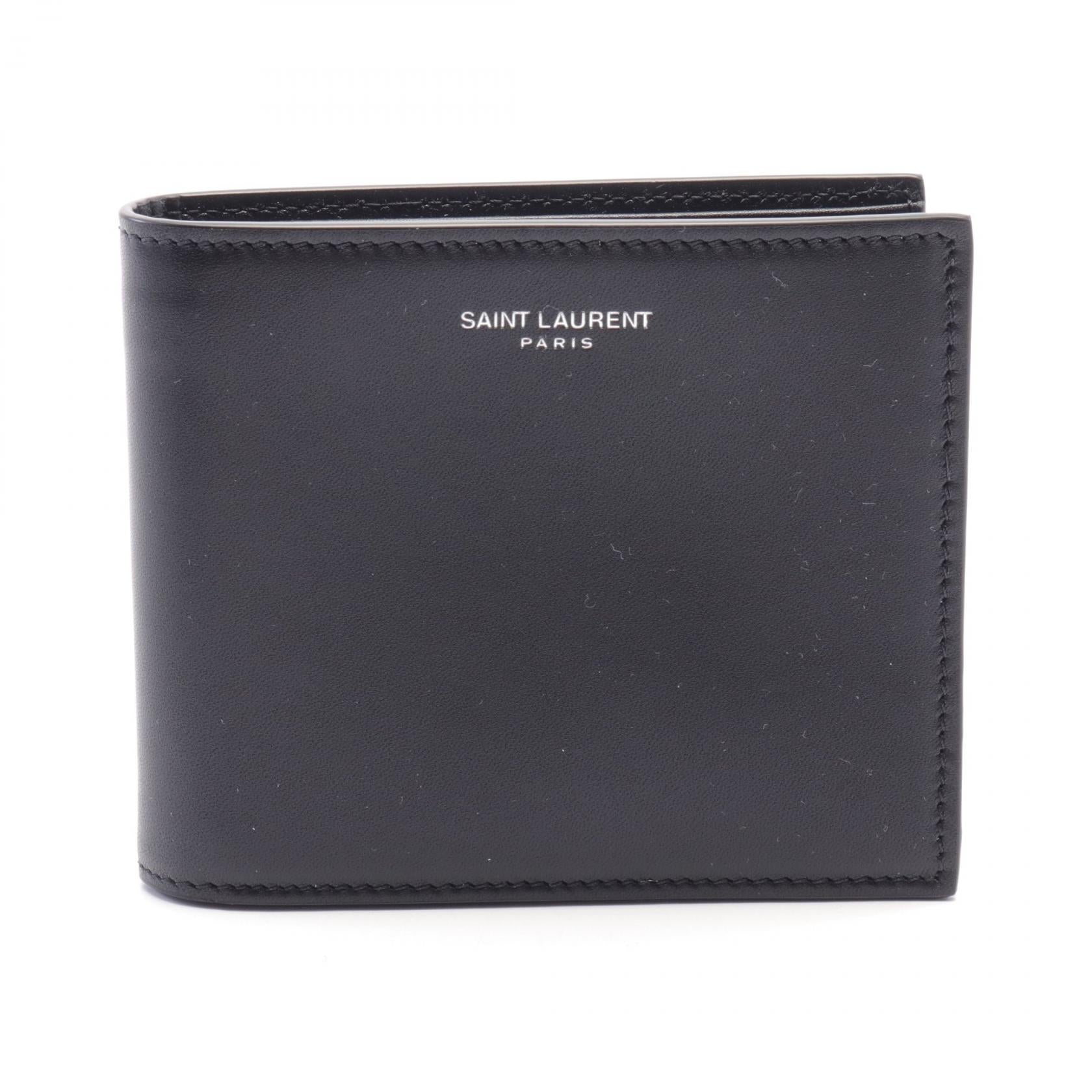 Saint Laurent Leather East West Wallet Black