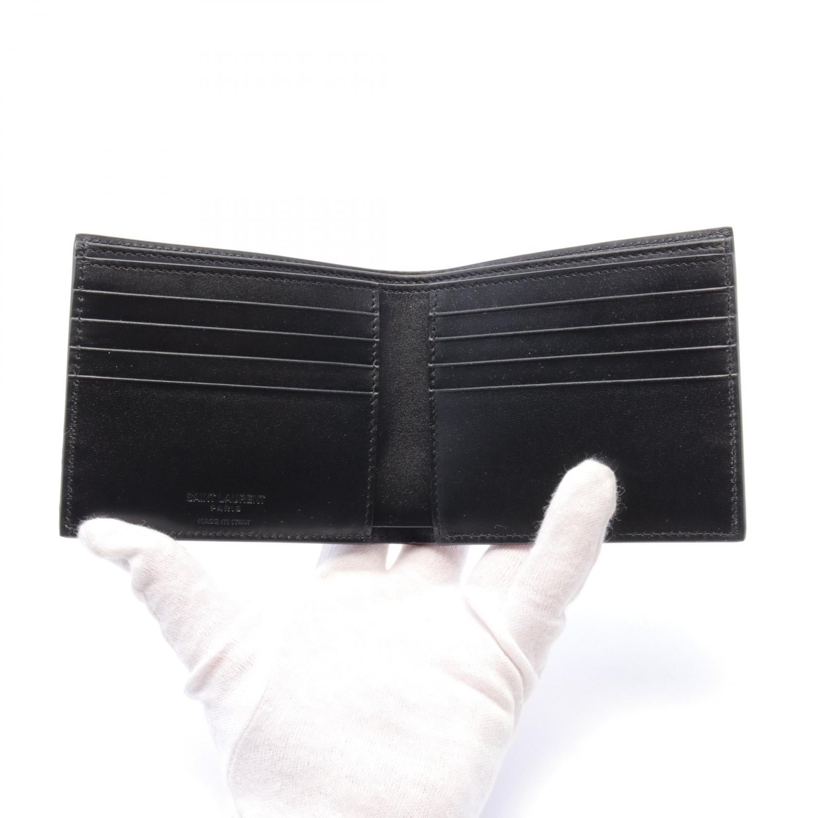 Saint Laurent Leather East West Wallet Black