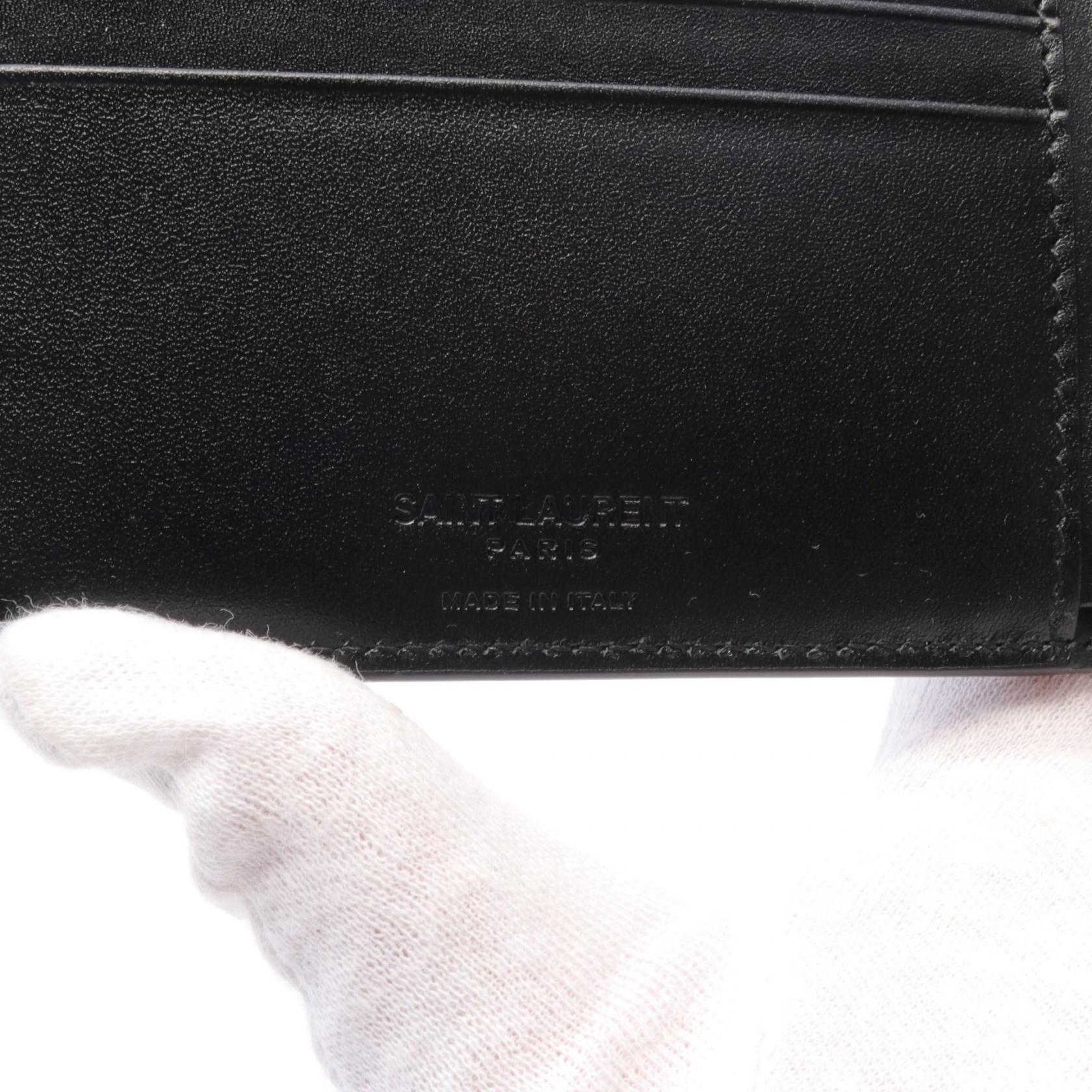 Saint Laurent Leather East West Wallet Black