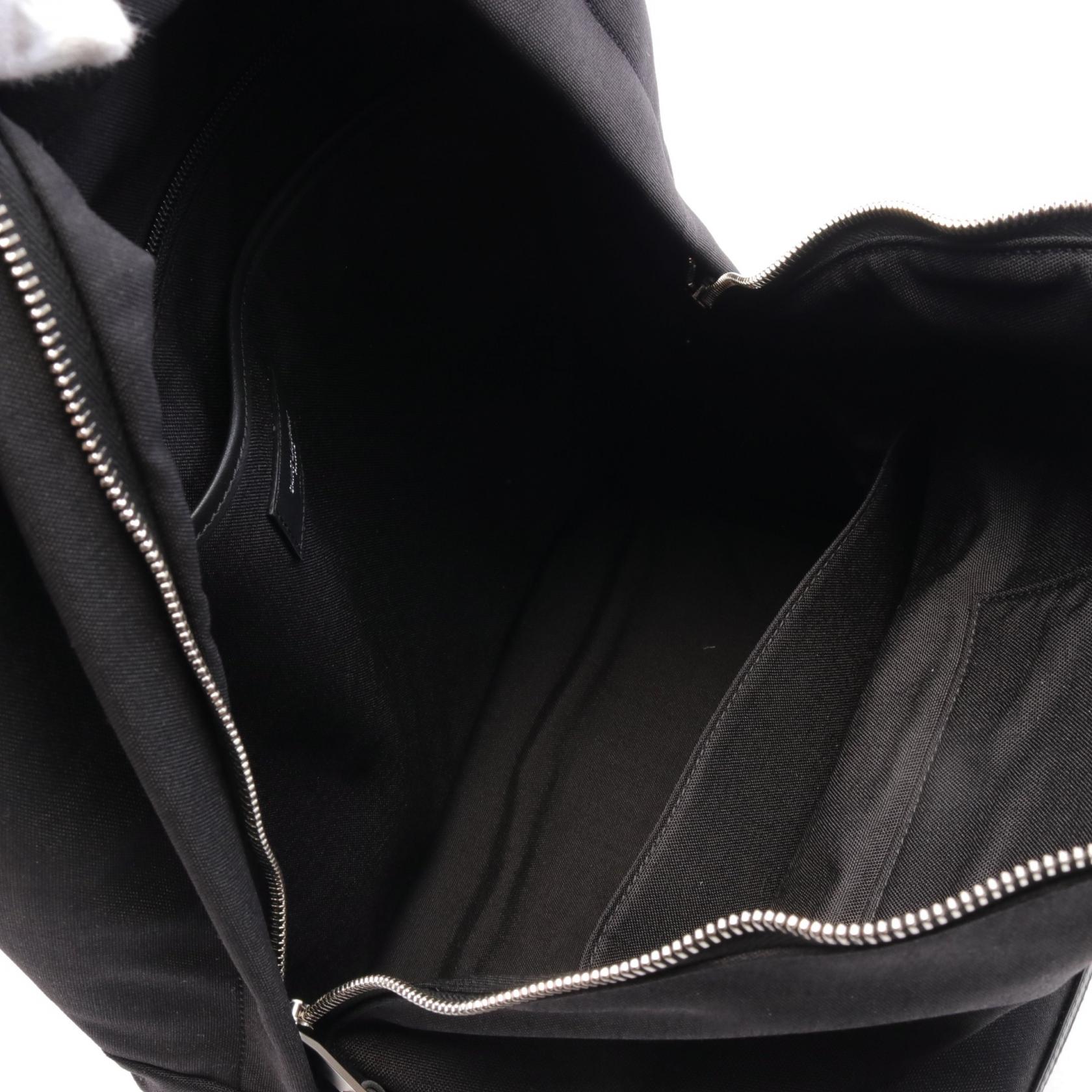 Saint Laurent Canvas Leather Backpack Black