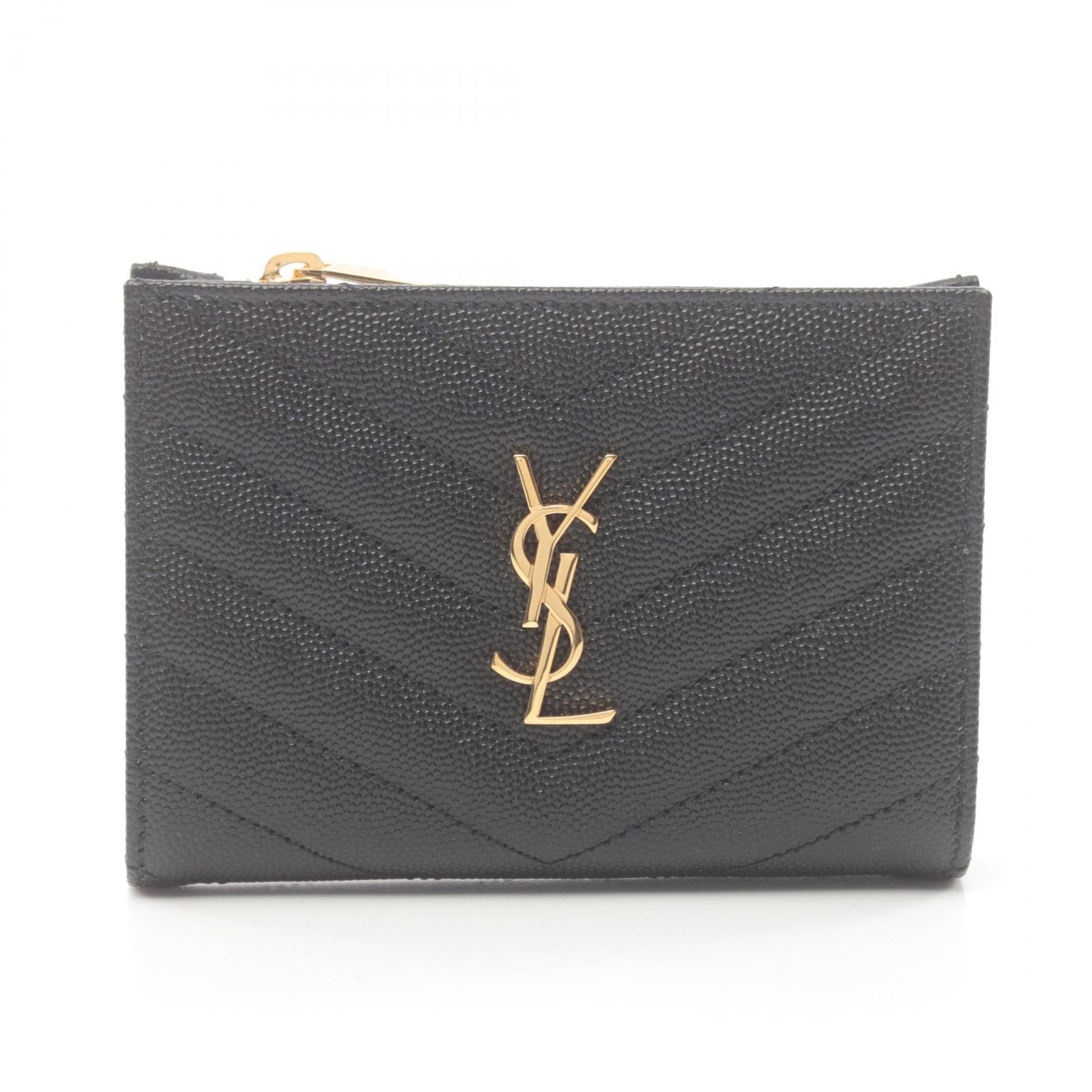 Saint Laurent Leather Zip Wallet Monogram