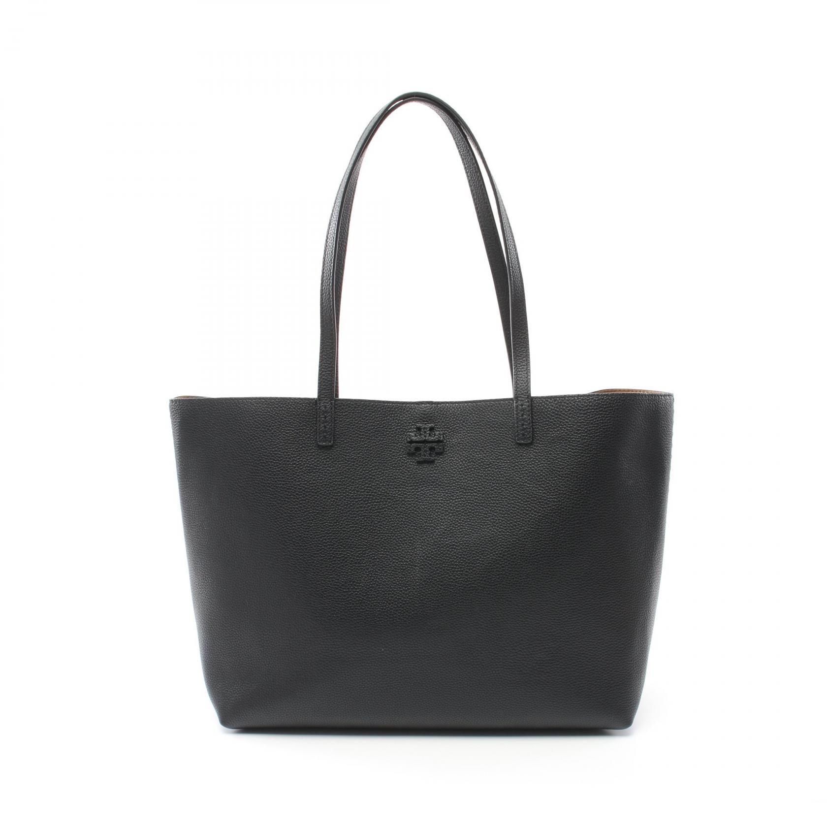 Tory Burch McGraw Leather Tote Bag Black