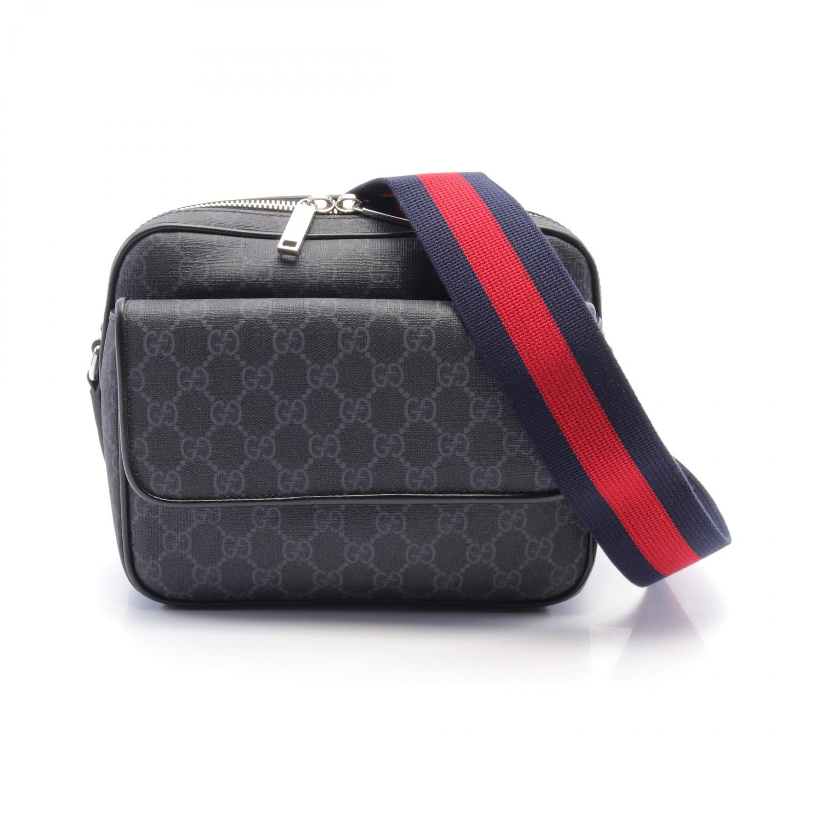 Gucci GG Supreme Small Crossbody Bag Black/Gray