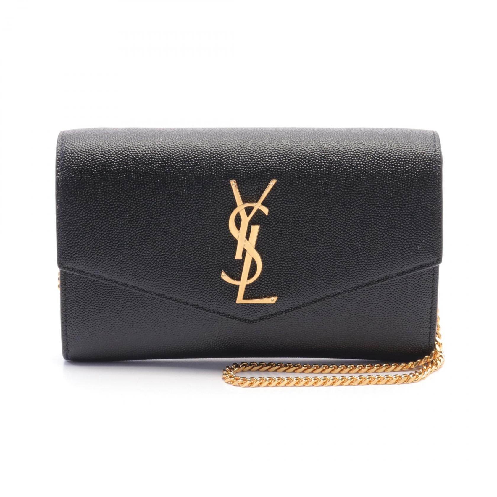 Saint Laurent Leather Uptown Shoulder Bag Black