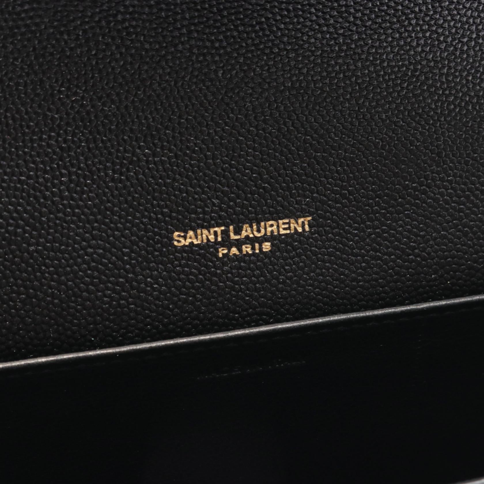 Saint Laurent Leather Uptown Shoulder Bag Black