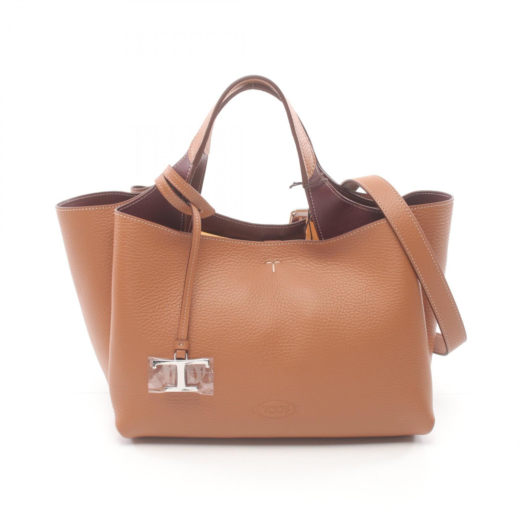 Tod's Leather Tote Bag Brown