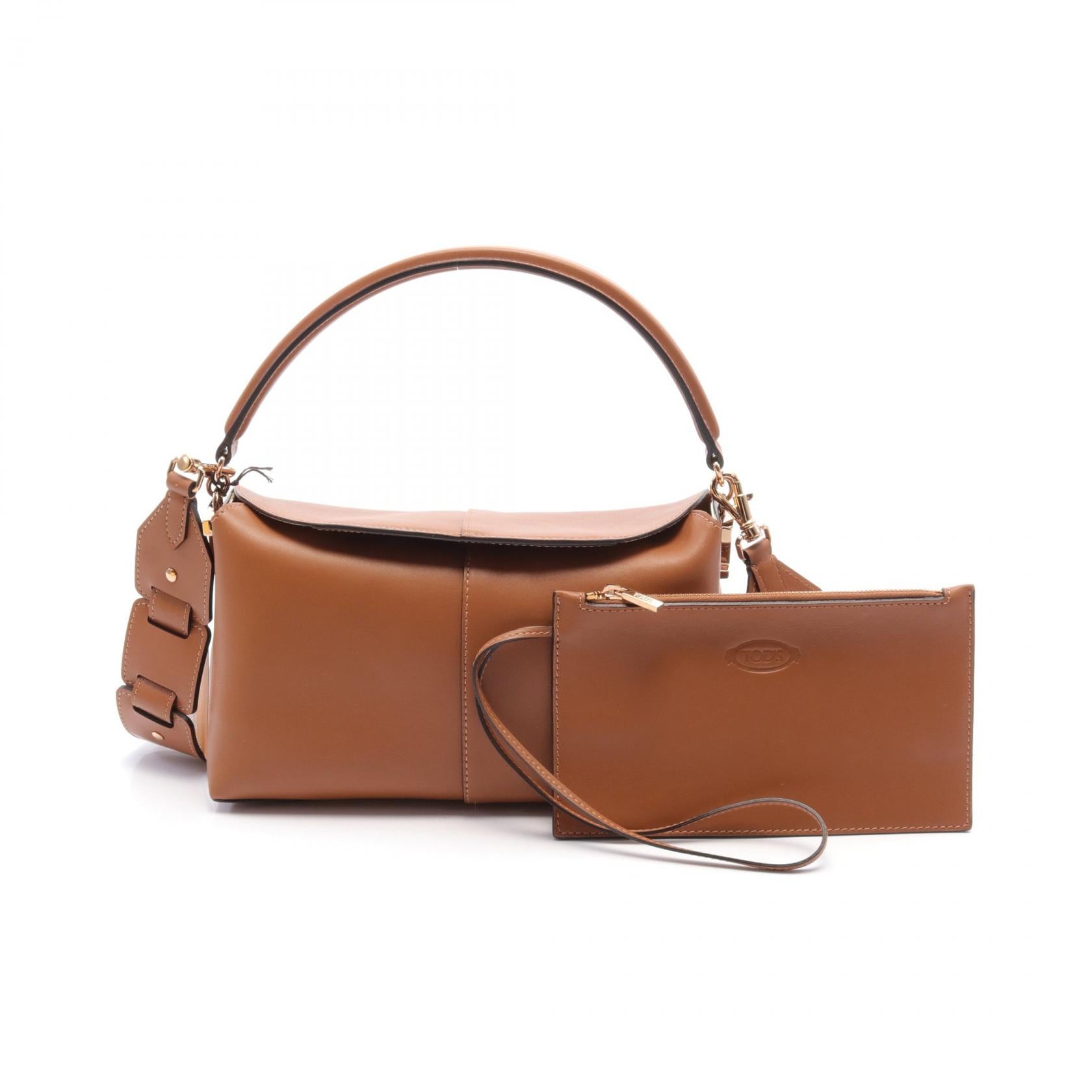 Tod's Leather T Case Handbag Brown