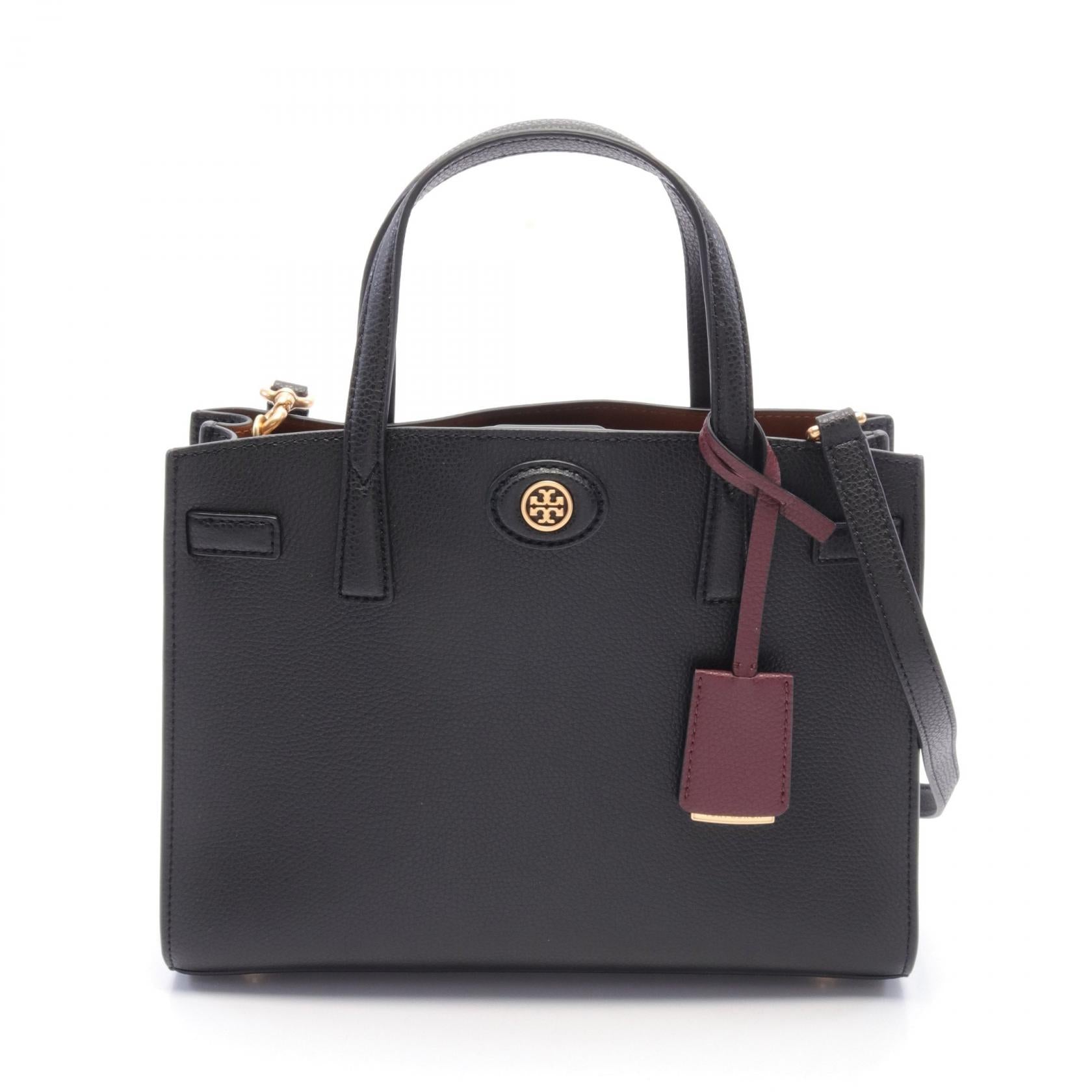 Tory Burch Robinson Leather Tote Bag Black