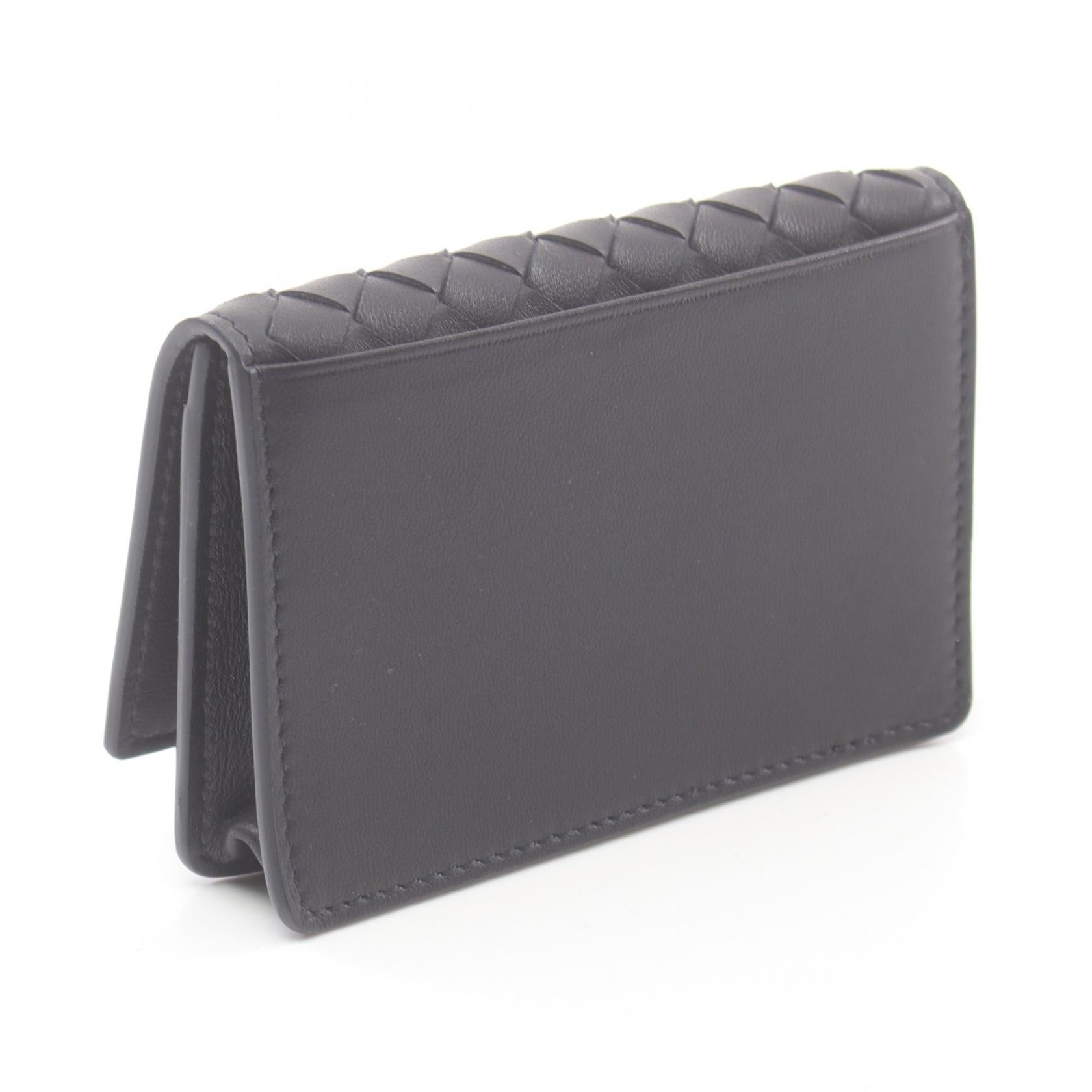 Bottega Veneta Leather Card Case Black