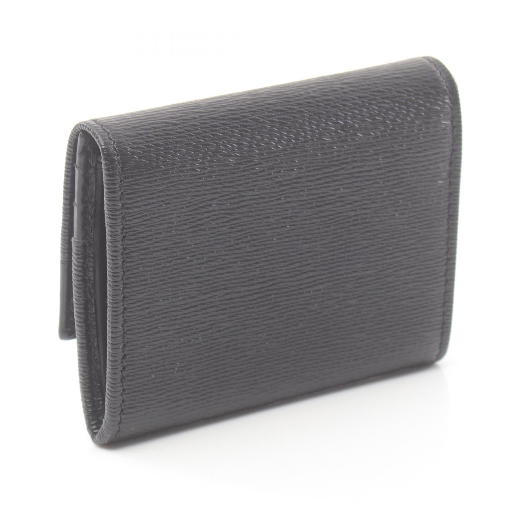 Bvlgari Leather Coin Case Wallet Black