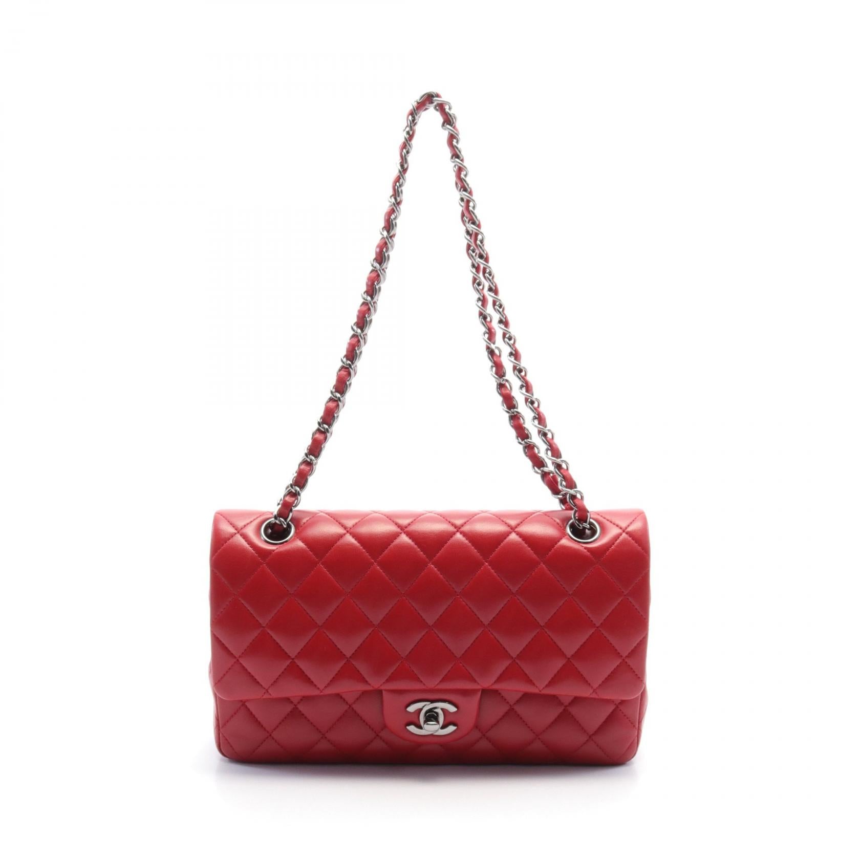 Chanel Matelasse W Flap Leather Shoulder Bag