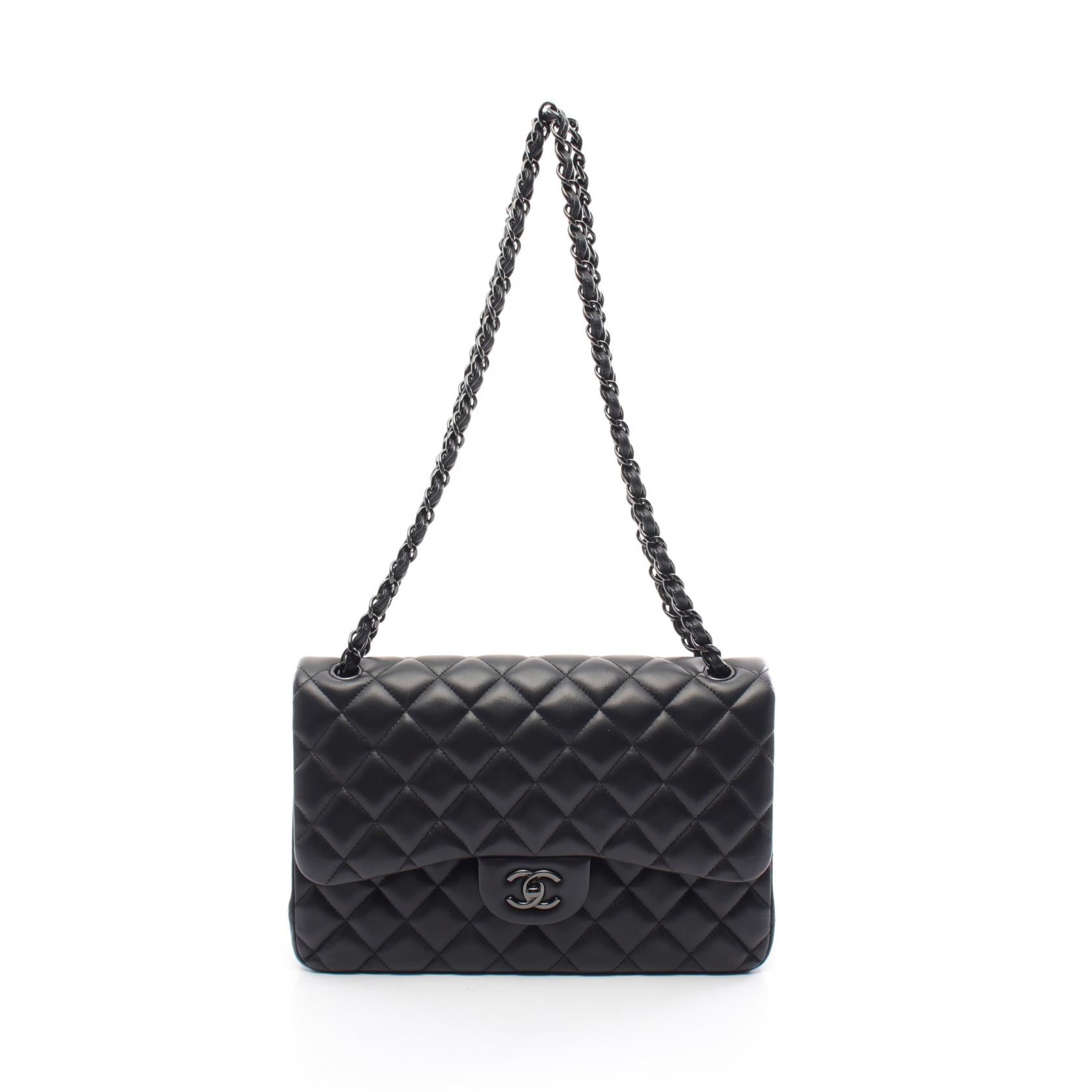 Chanel Lambskin Large Classic Flap Shoulder Bag