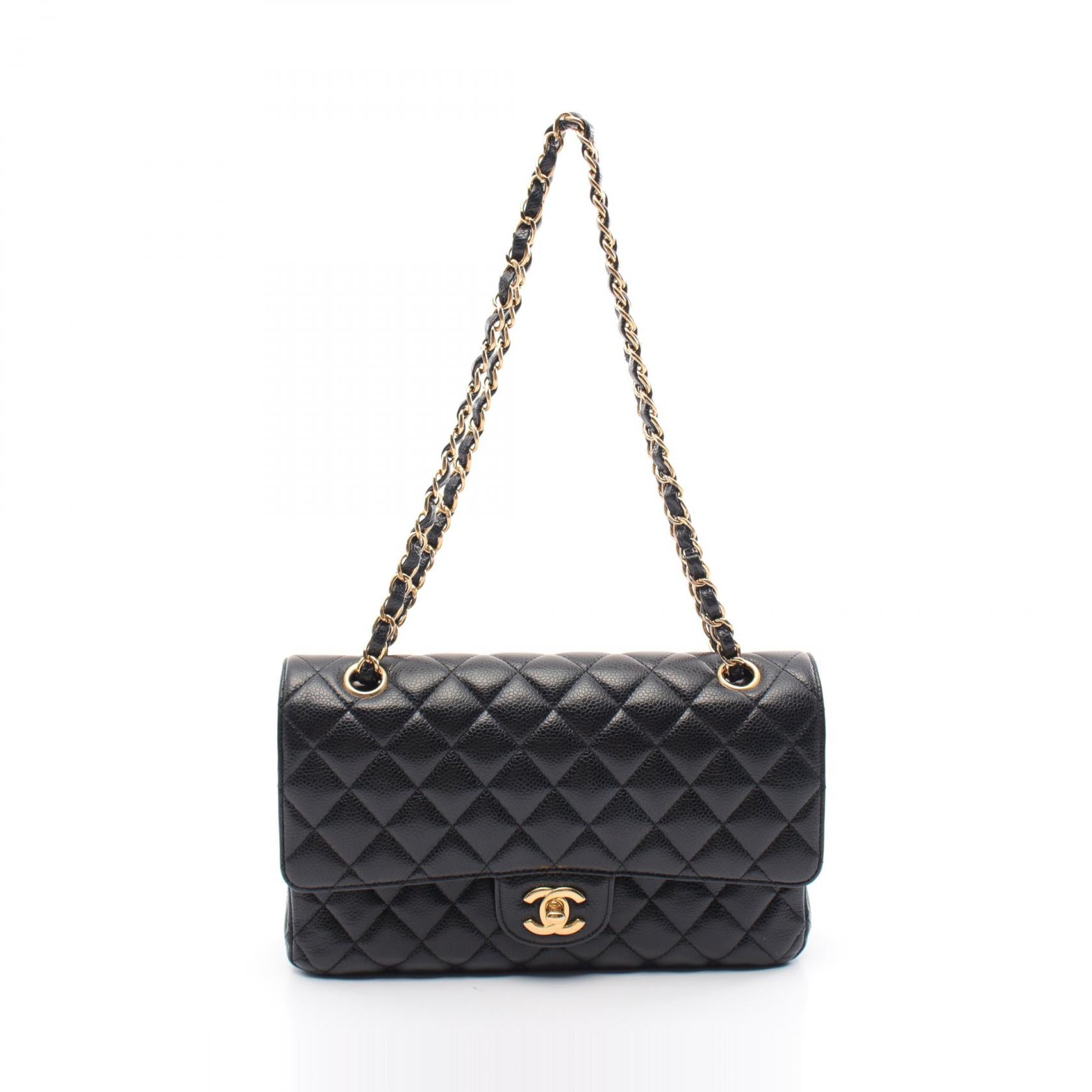 Chanel Matelasse W Flap Leather Shoulder Bag