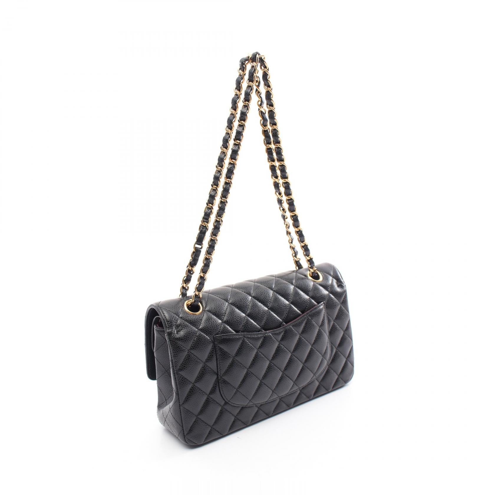 Chanel Matelasse W Flap Leather Shoulder Bag