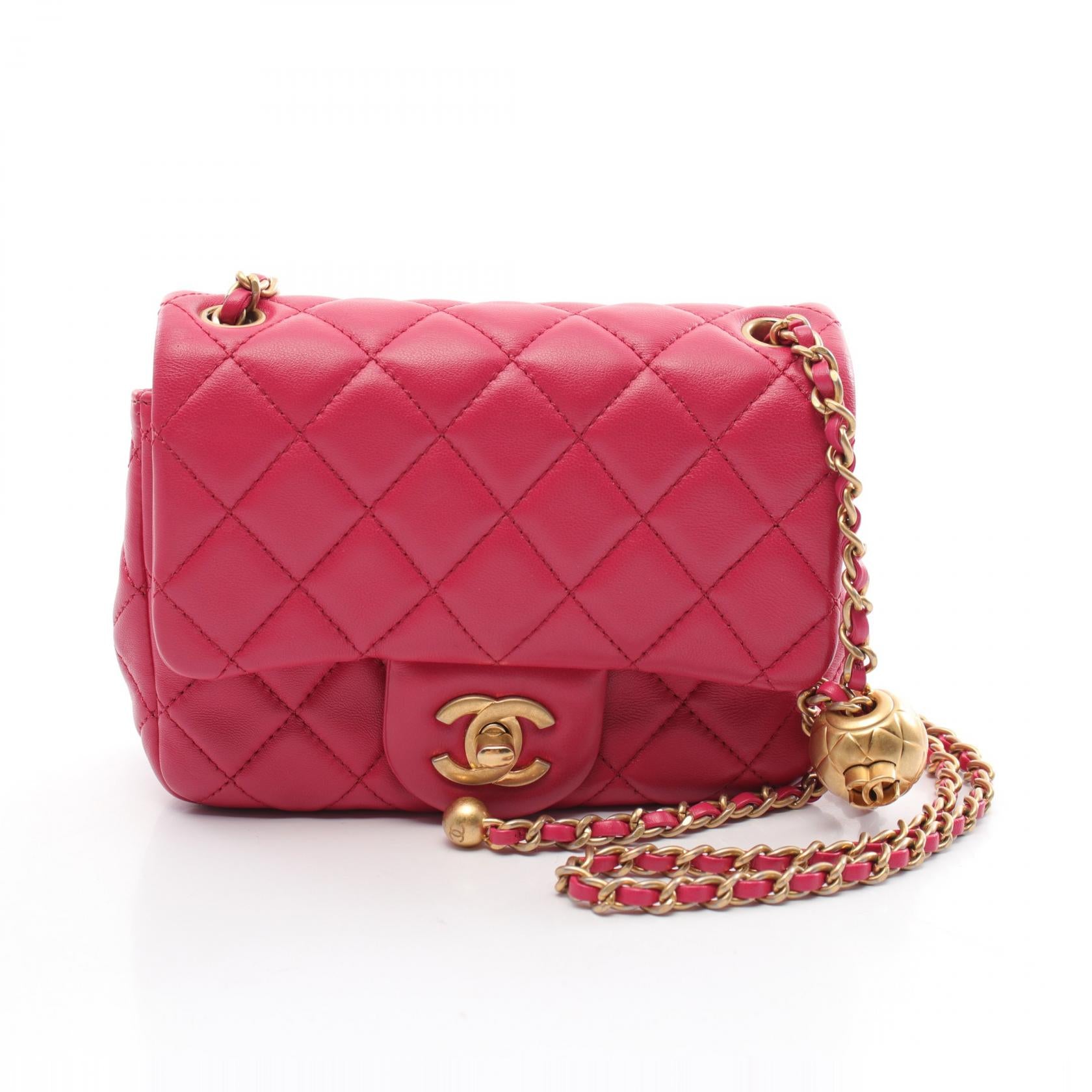 Chanel Matelasse Lambskin Shoulder Bag Pink